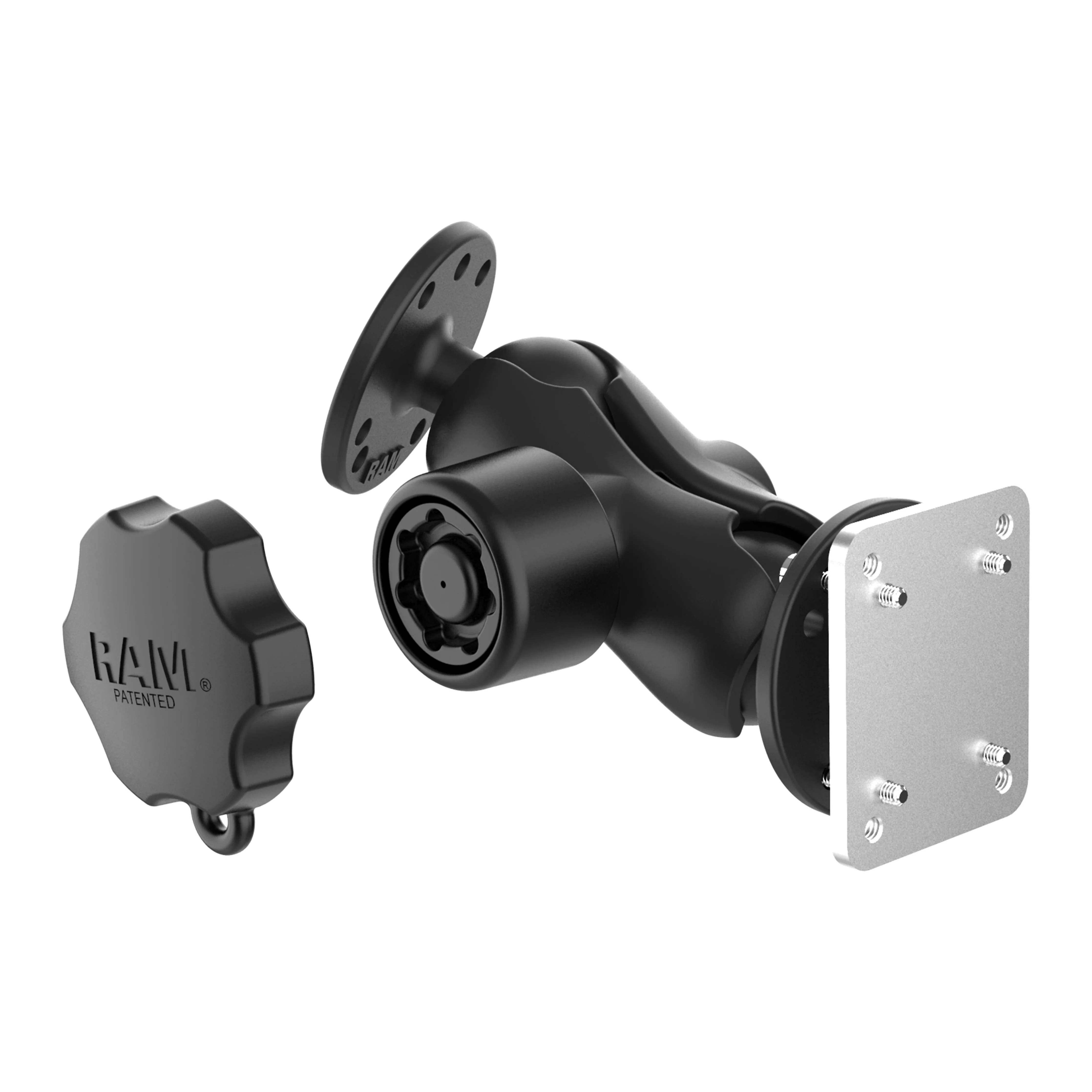 RAM® Locking Drill-Down Dashboard Mount with Backing Plate C Size Short - Image 2