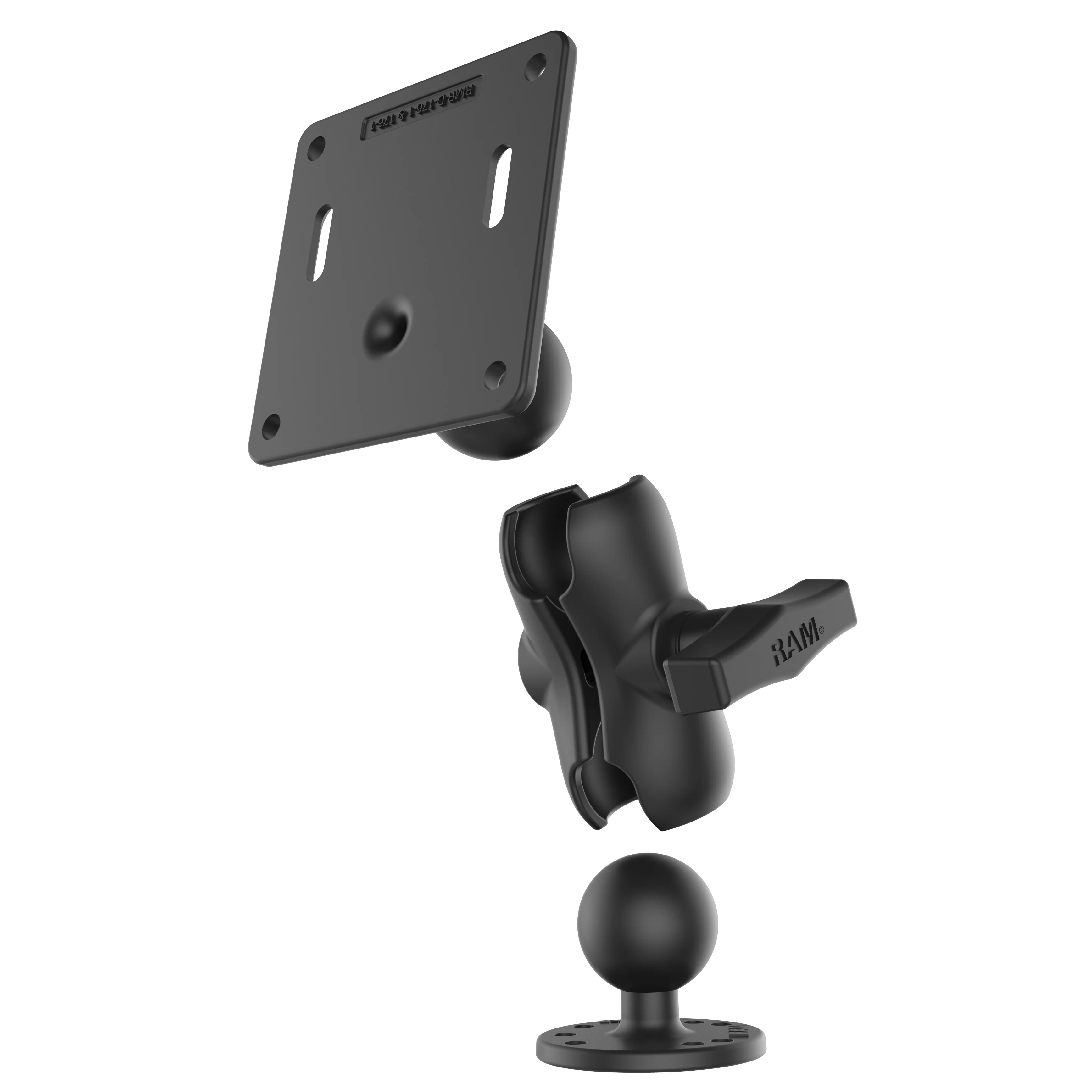 RAMĀ® Double Ball Mount with 75x75mm VESA Plate - C Size Short - Image 3