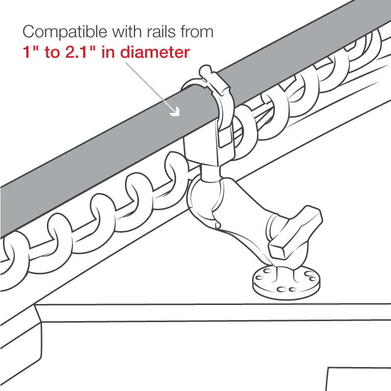 RAMĀ® Trolling Motor Stabilizer with Strap Hose Clamp - Medium - Image 7