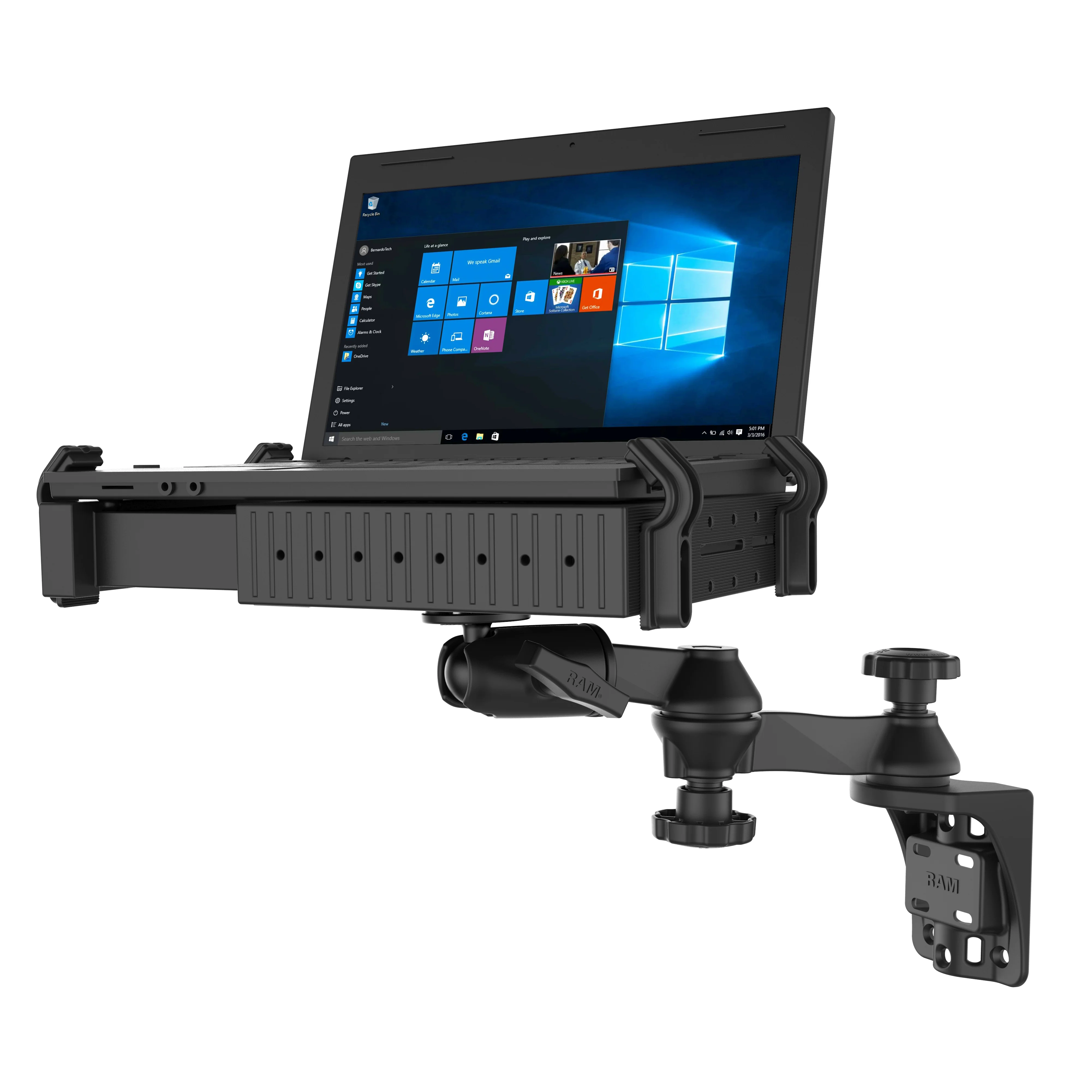 RAM® Tough-Tray™ Laptop Holder with Vertical Swing Arm Mount - Image 3