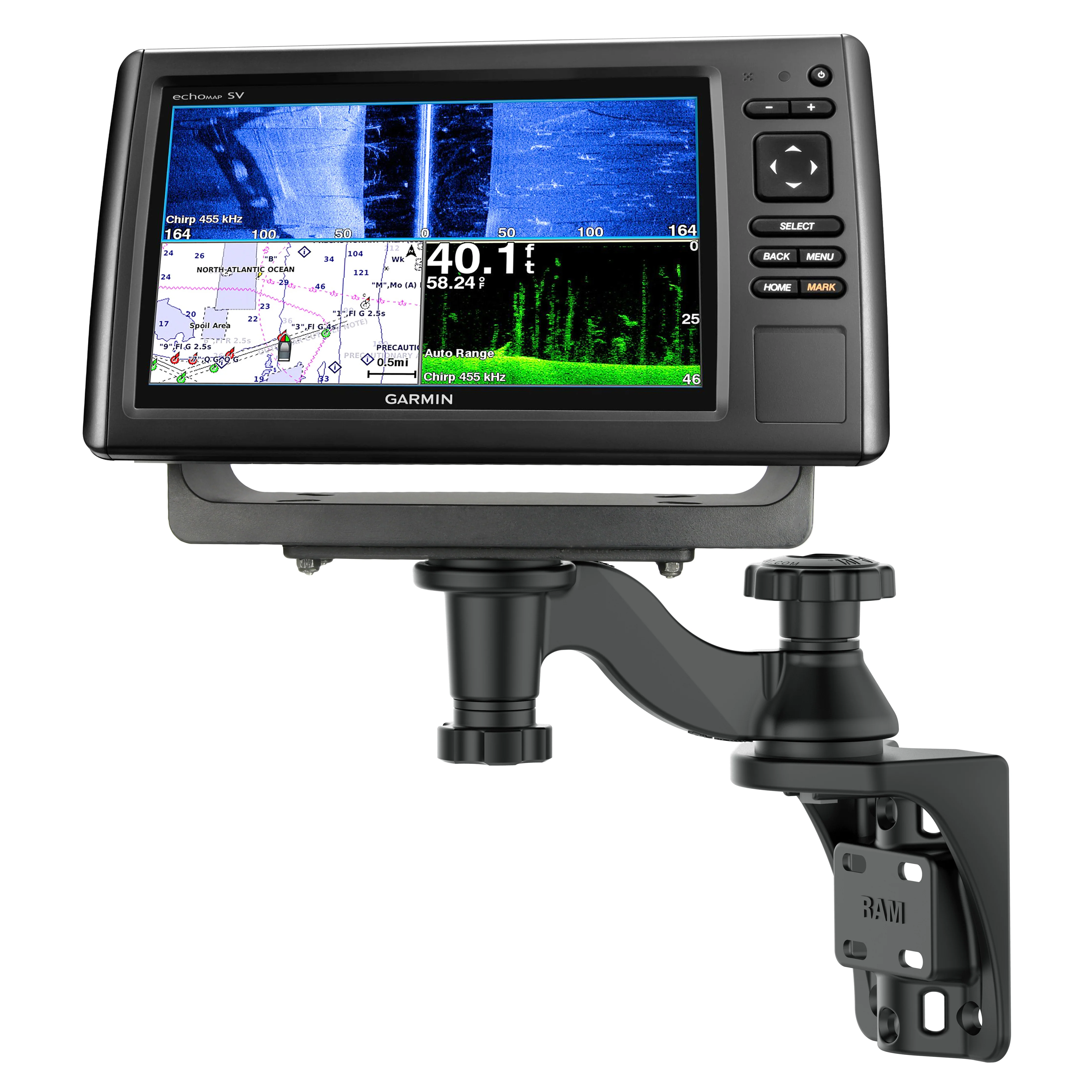 RAM® Vertical 6" Swing Arm Mount for Fish Finders & Plotters