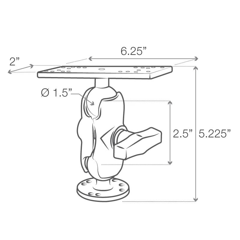 RAMĀ® Universal Marine Electronic Mount - C Size Short - Image 4