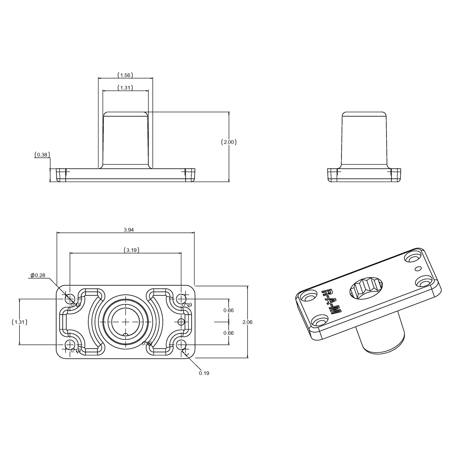 RAM RODĀ® Flush Spline Post Base - Image 3