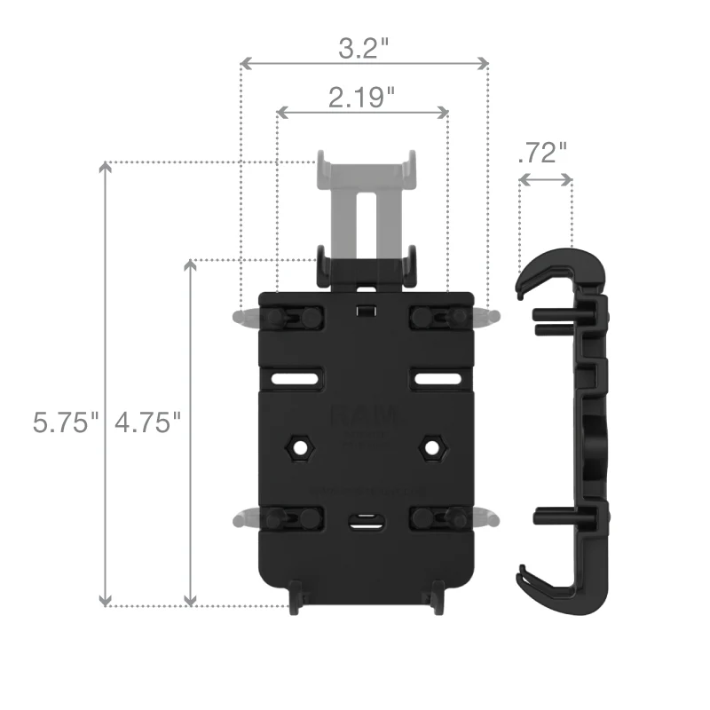 RAM® Quick-Grip™ Phone Mount with Diamond Base - Image 4