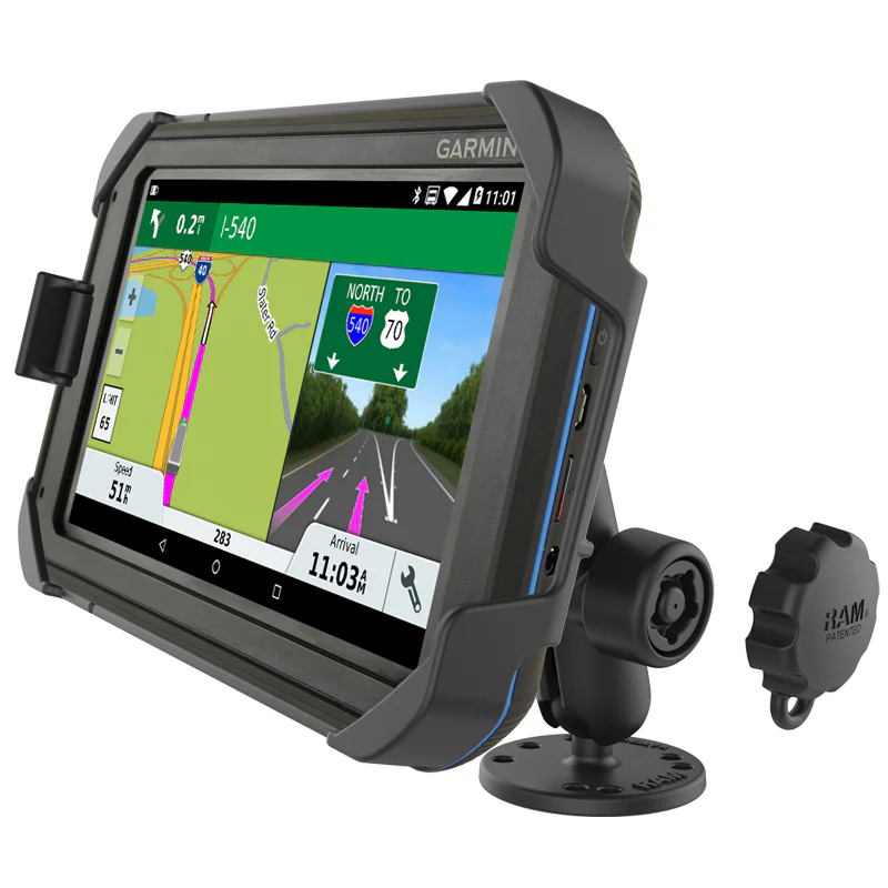 RAM® EZ-Roll'r⢠Drill-Down Mount for Garmin Fleet 770, Overlander + More