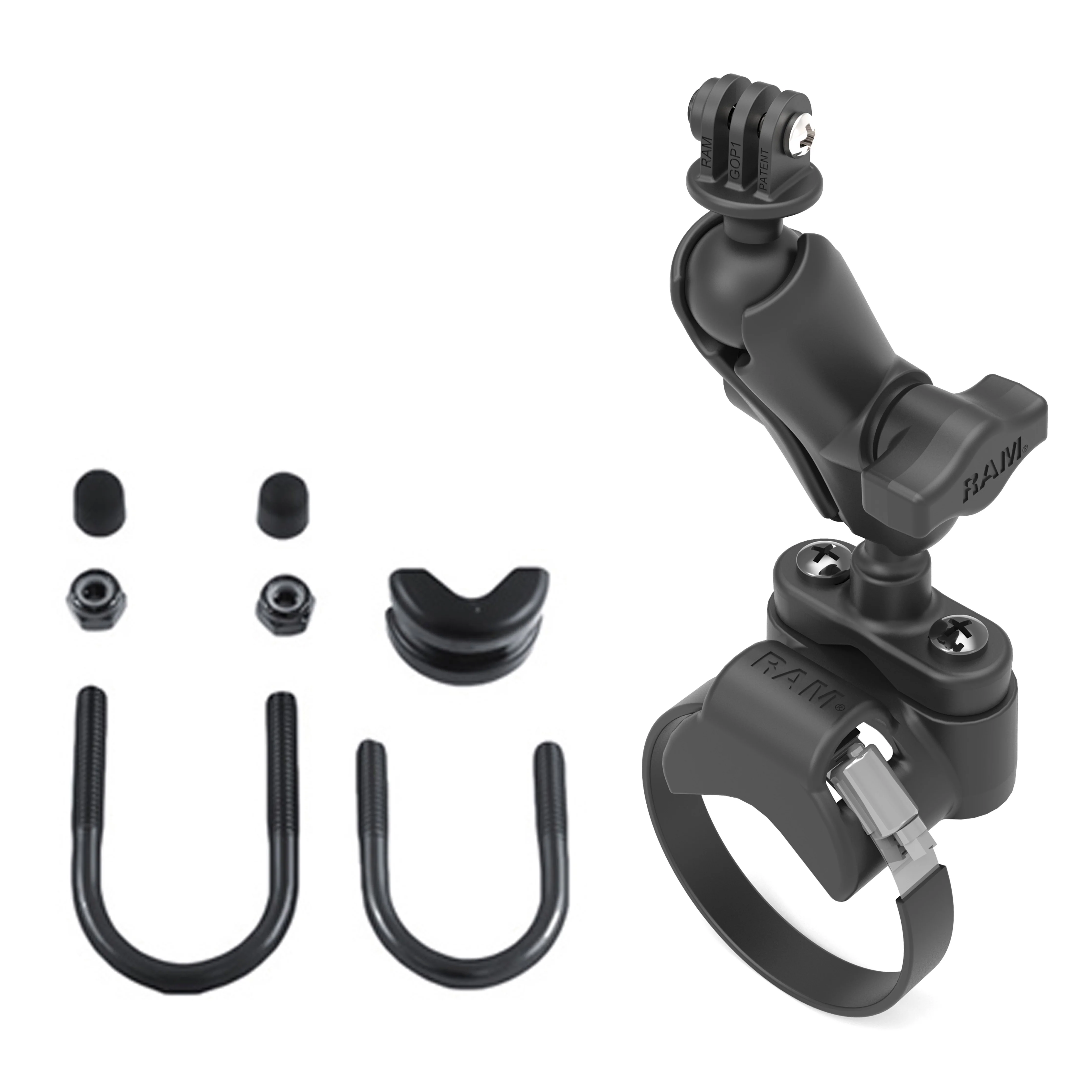 RAM® ATV/Side By Side Handlebar U-Bolt Mount with Action Camera Adapter - Image 3