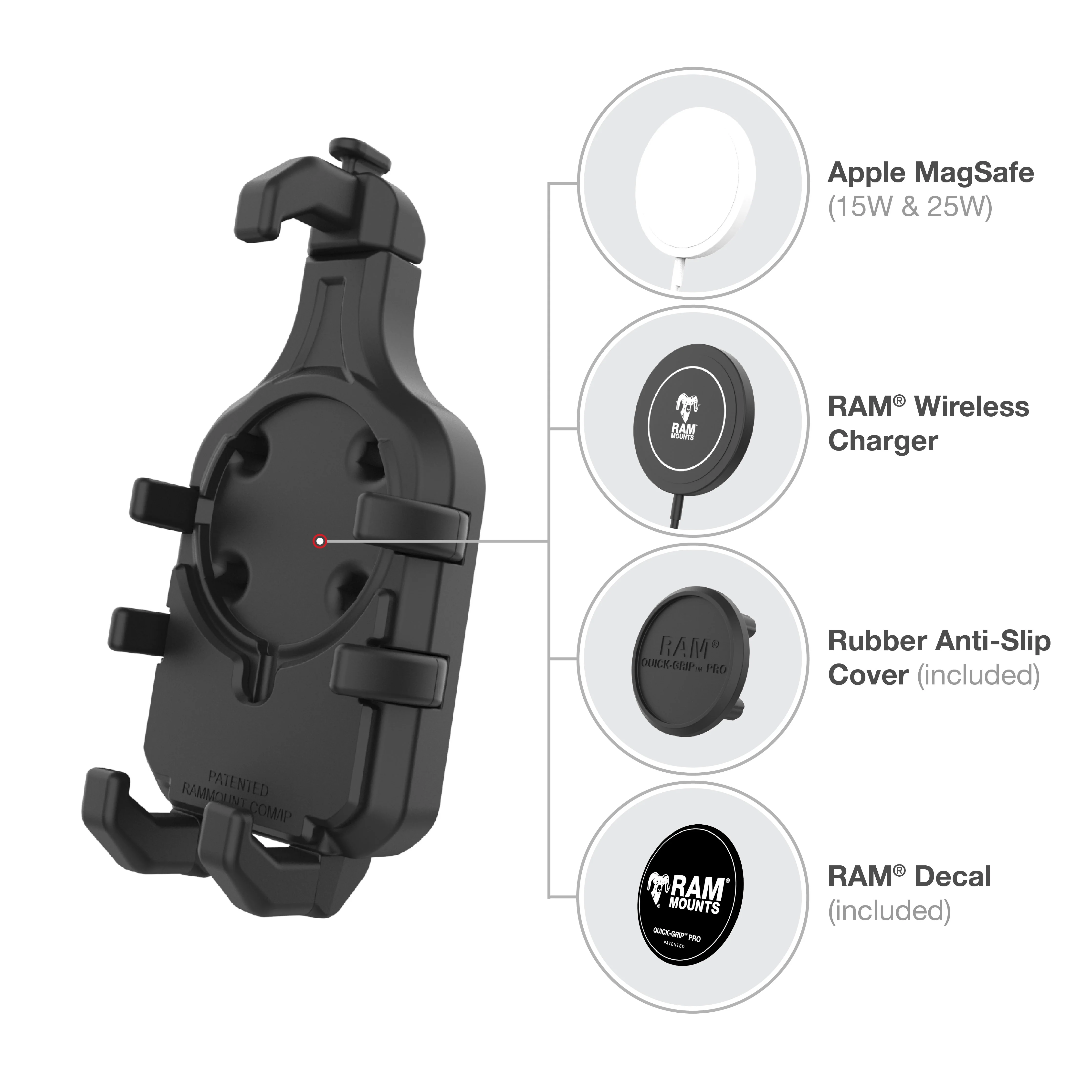 RAM® Quick-Grip⢠Pro Phone Mount with Handlebar U-Bolt Base - Short - Image 5