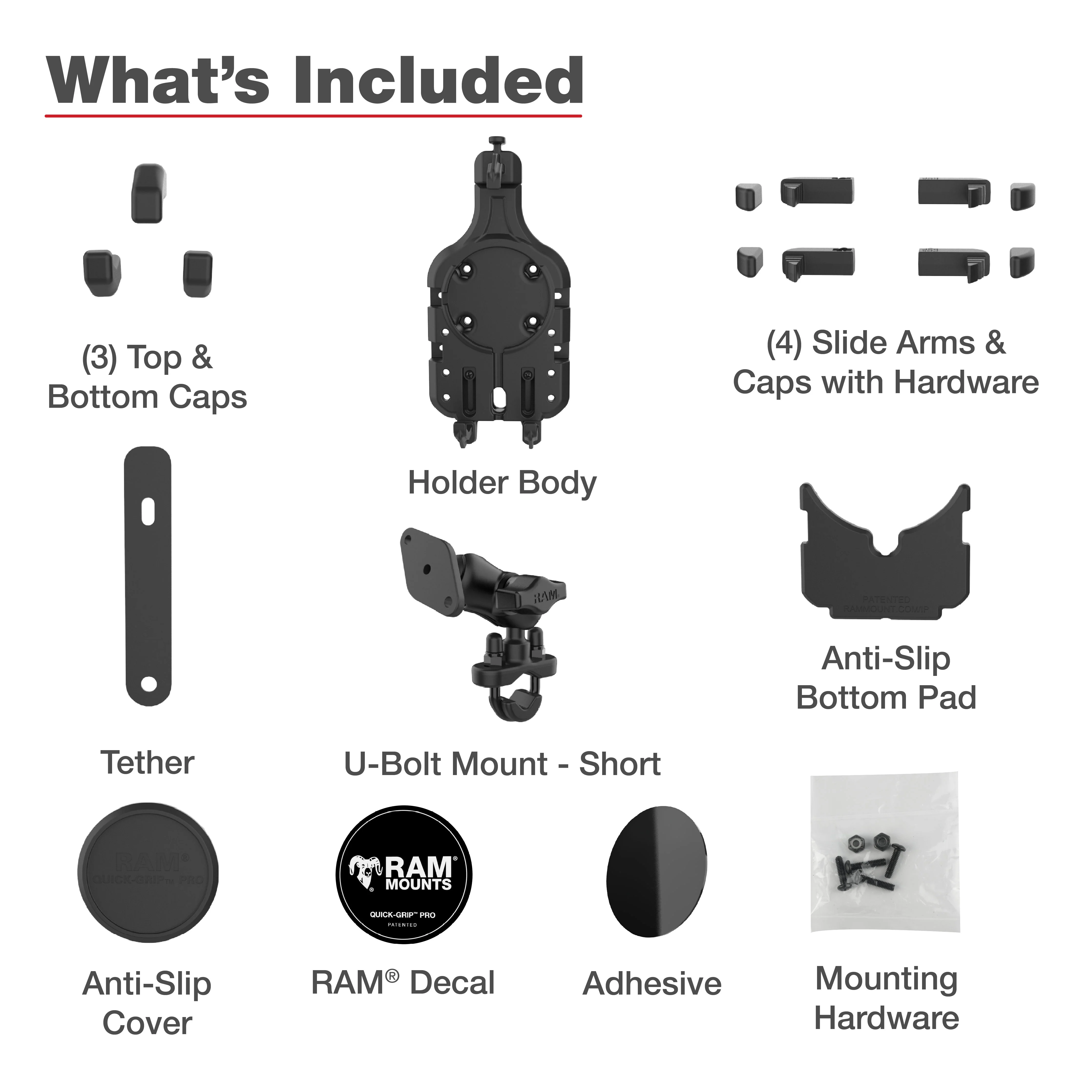 RAM® Quick-Grip⢠Pro Phone Mount with Handlebar U-Bolt Base - Short - Image 6