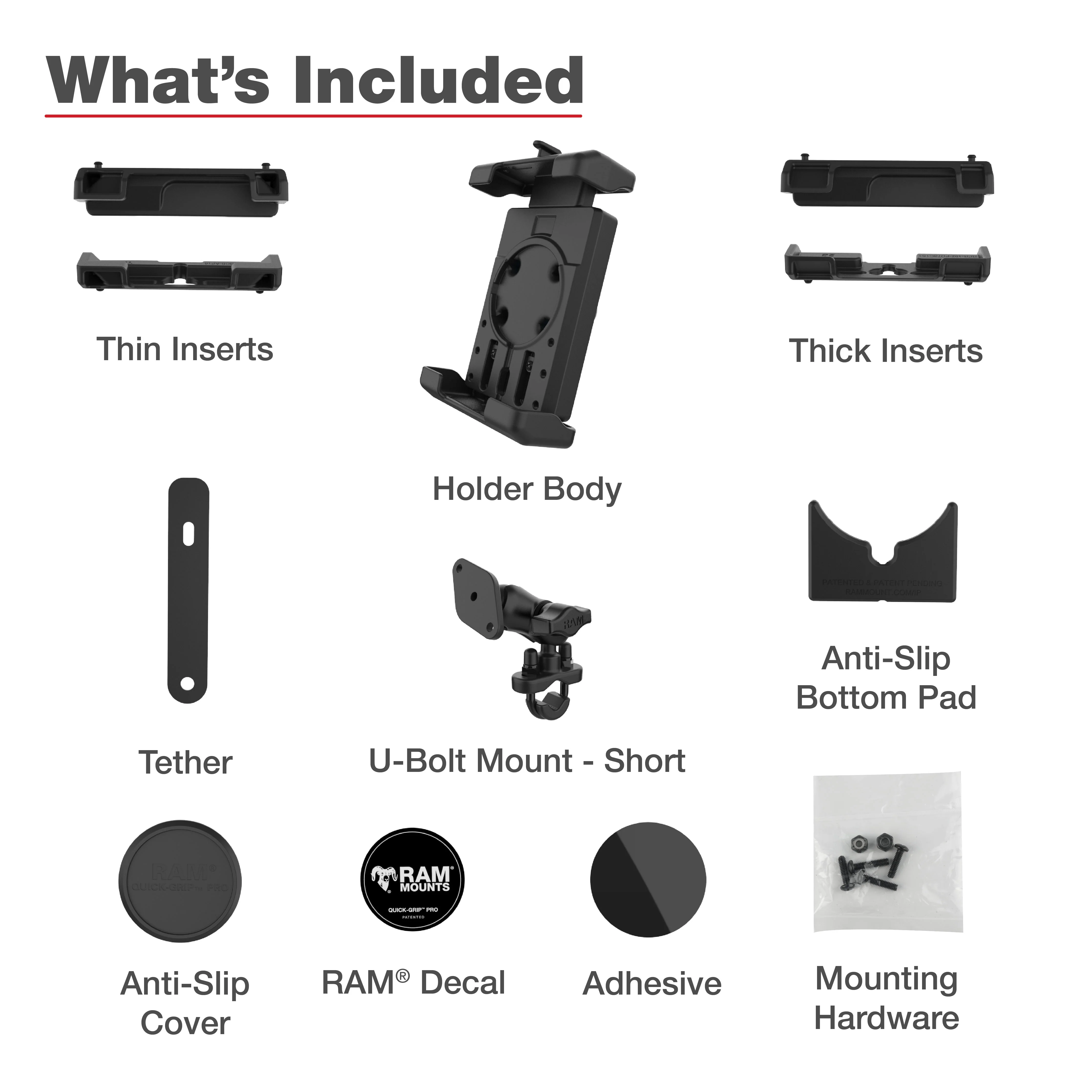 RAM® Quick-Grip™ Pro XL Phone Mount with Handlebar U-Bolt Base - Short - Image 7