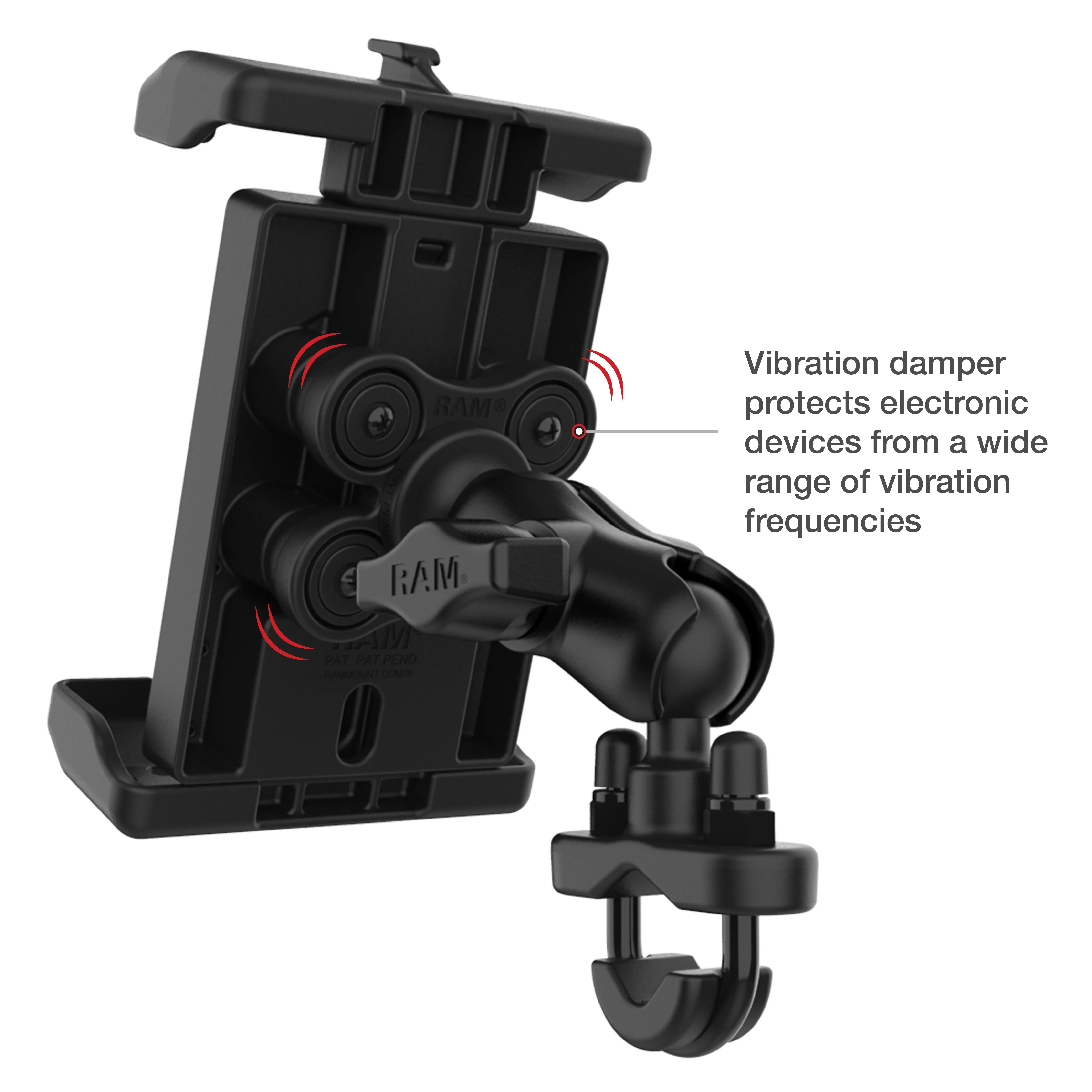 RAM® Quick-Grip™ Pro XL Vibration Damping Phone Mount & Qi2 15W Charger - Image 3