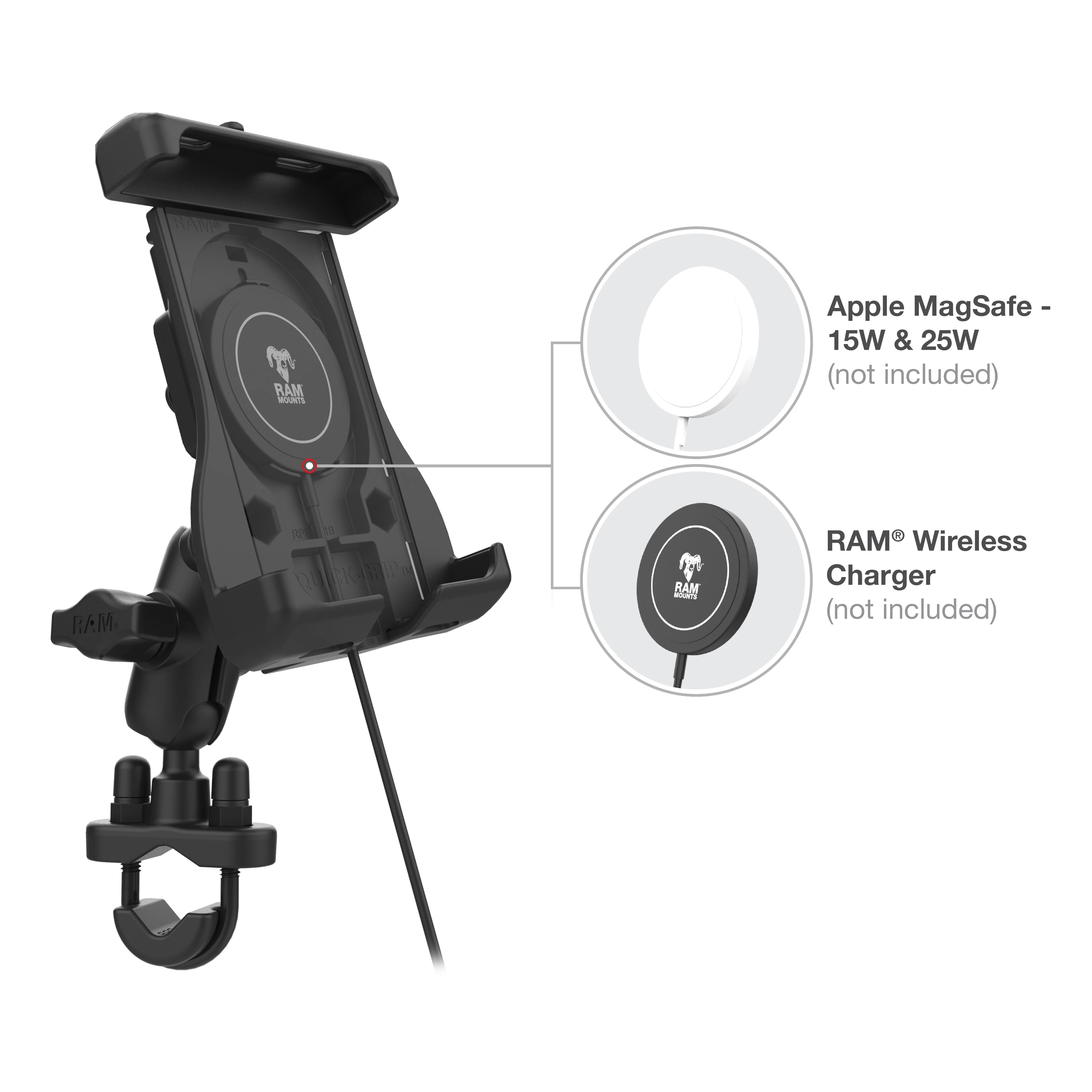 RAM® Quick-Grip™ Handlebar Mount for iPhone 12 Series + MagSafe - Image 3