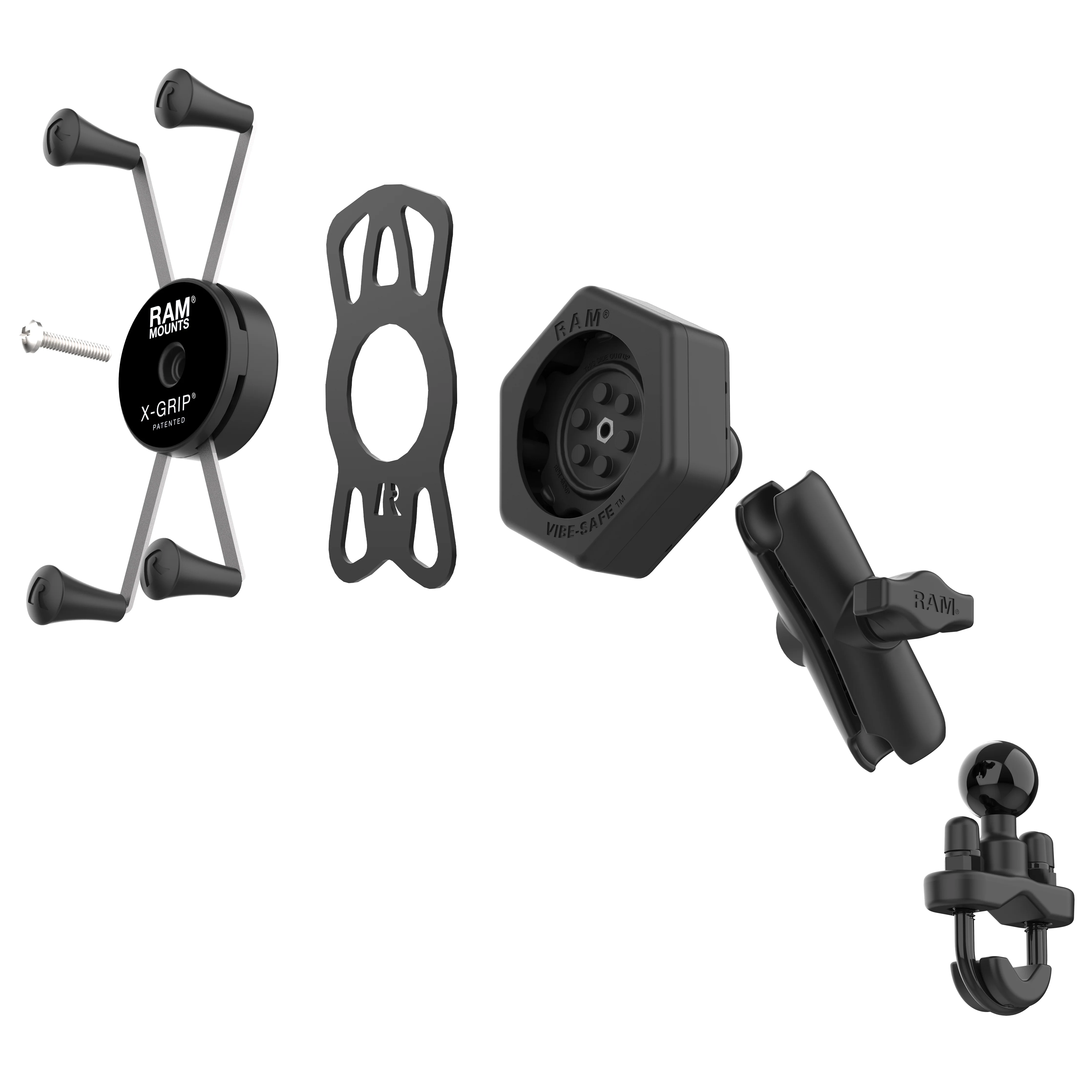 RAM® X-Grip® Large Phone Mount with Vibe-Safe™ & U-Bolt Base - Medium - Image 4