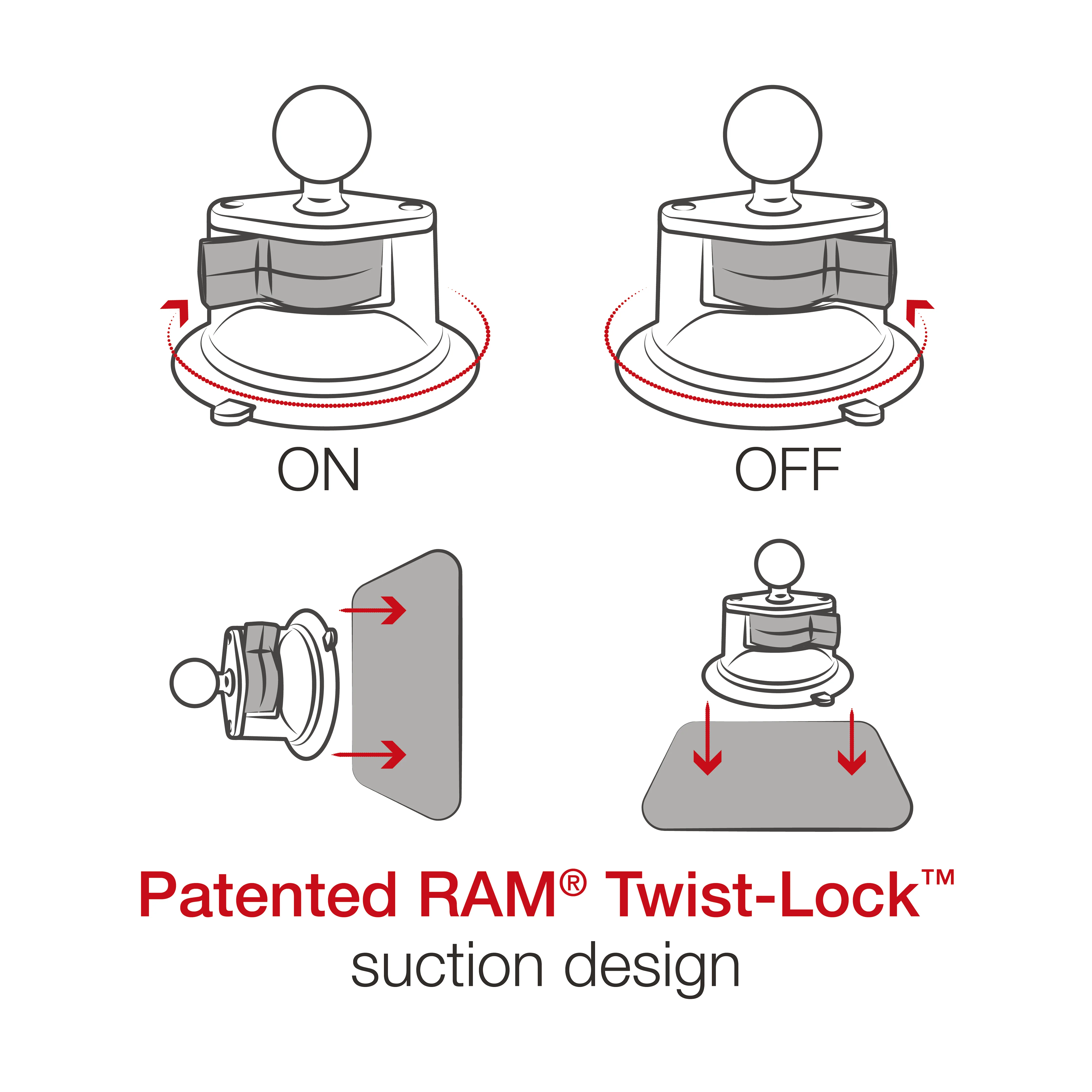 RAM® X-Grip® Large Phone Mount with Twist-Lock™ Suction Cup - Medium - Image 7