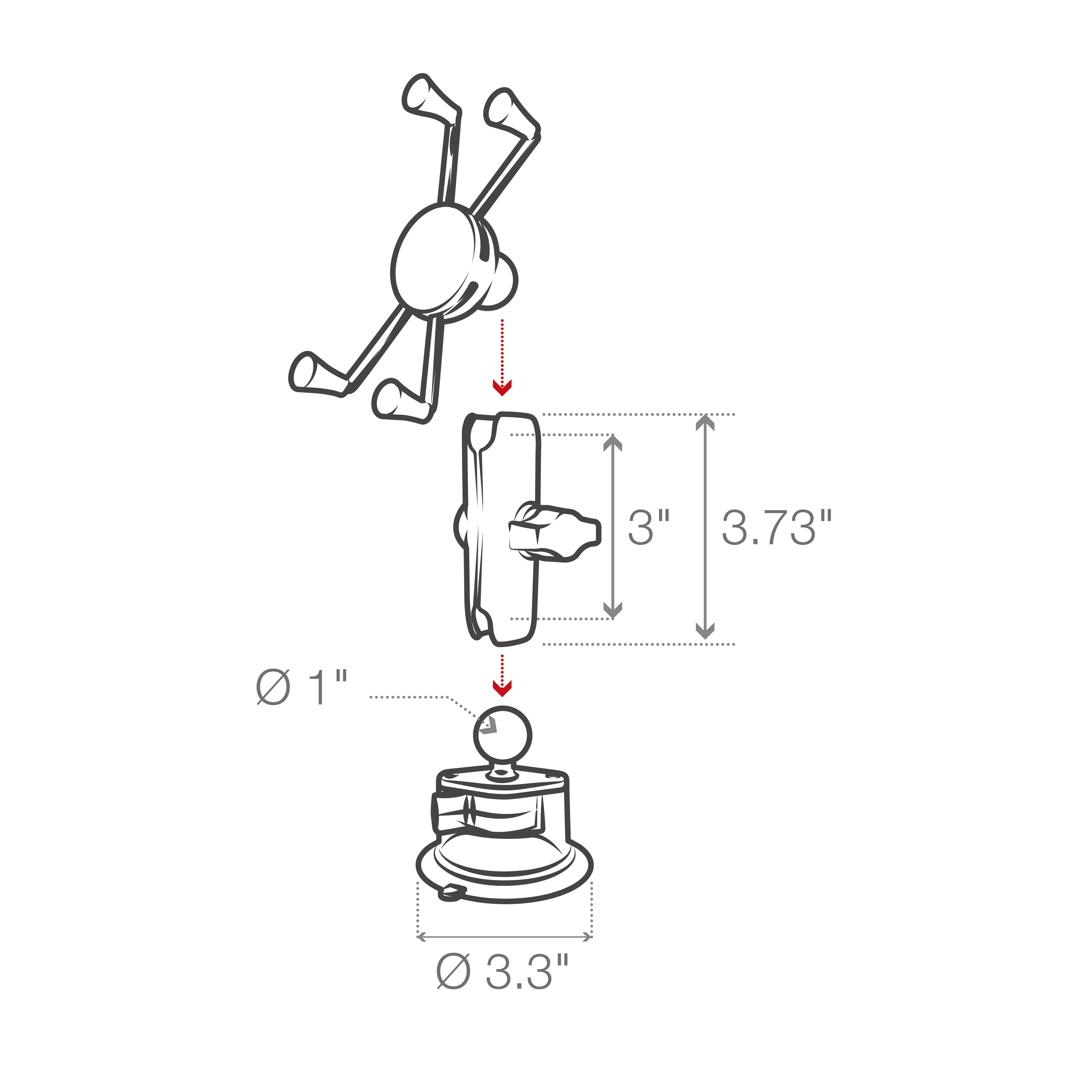RAM® X-Grip® Large Phone Mount with Twist-Lock™ Suction Cup - Medium - Image 9