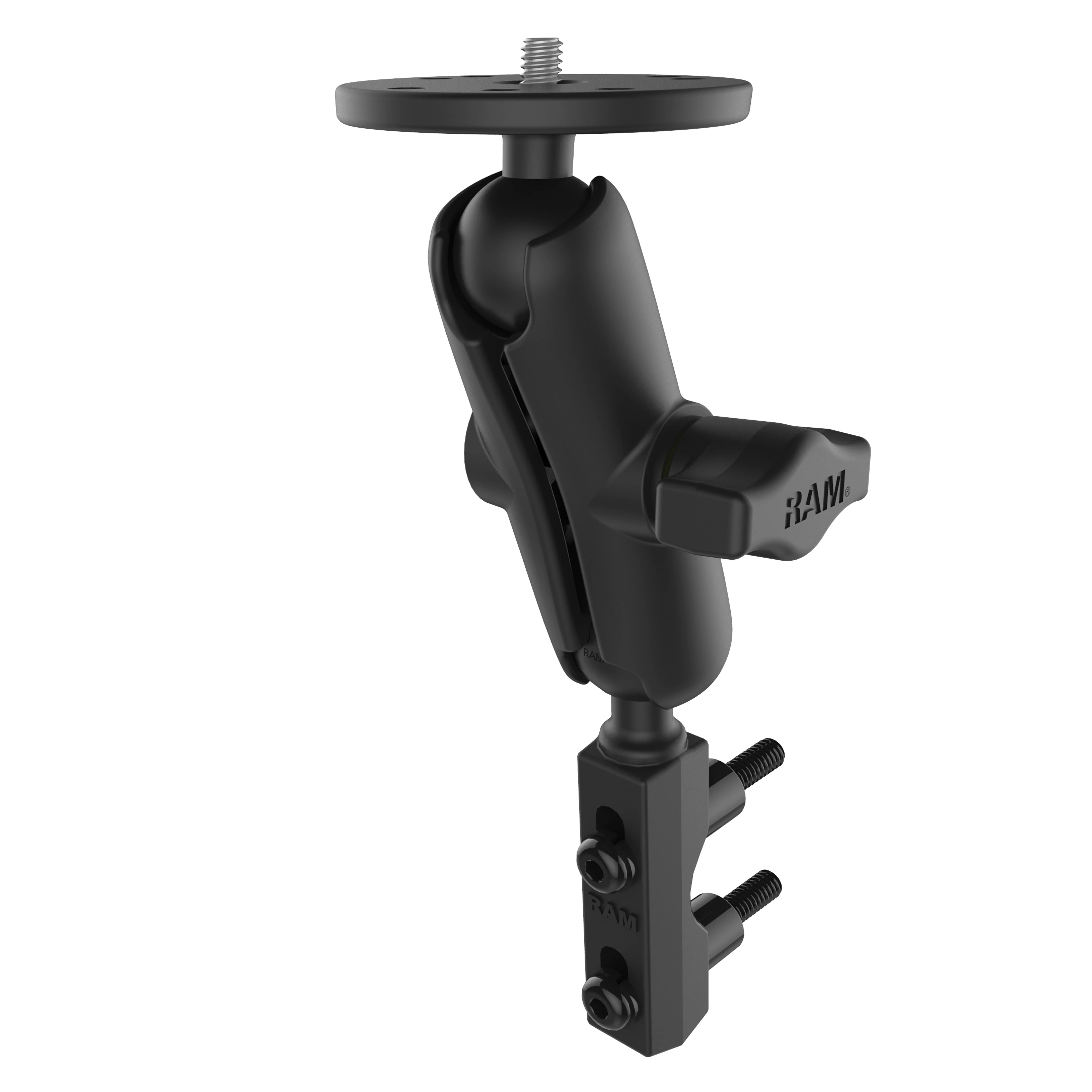 RAMĀ® Brake/Clutch Reservoir Mount with Round Plate & 1/4"-20 Stud