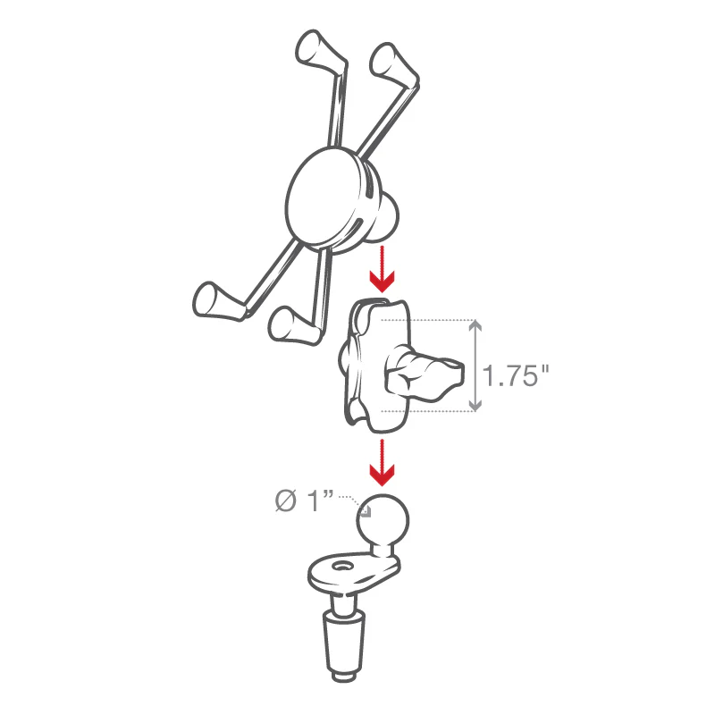 RAMĀ® X-GripĀ® Large Phone Mount with Motorcycle Fork Stem Base - Image 6