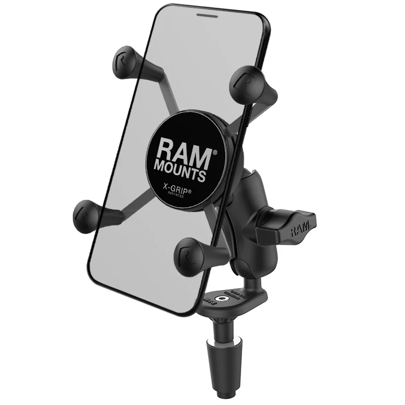 RAMĀ® X-GripĀ® Phone Holder with Motorcycle Fork Stem Base
