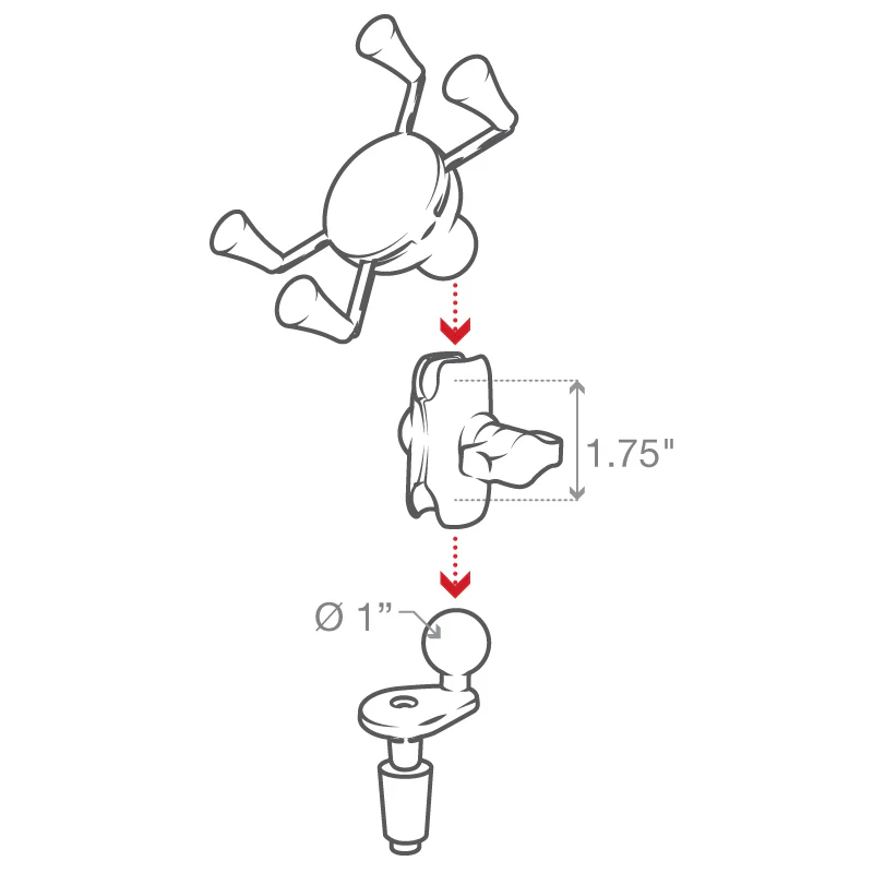 RAMĀ® X-GripĀ® Phone Holder with Motorcycle Fork Stem Base - Image 6