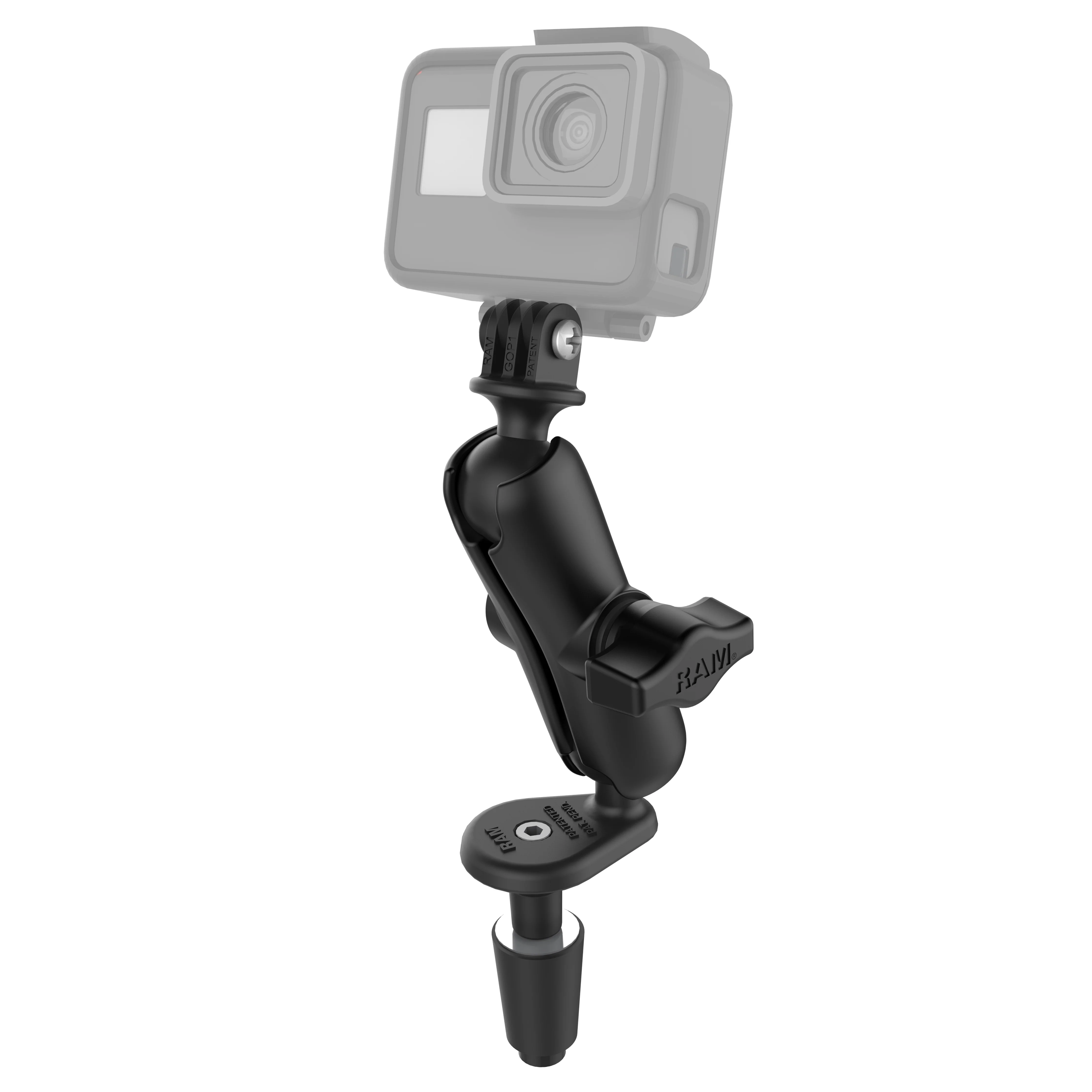 RAMĀ® Motorcycle Fork Stem Mount with Universal Action Camera Adapter