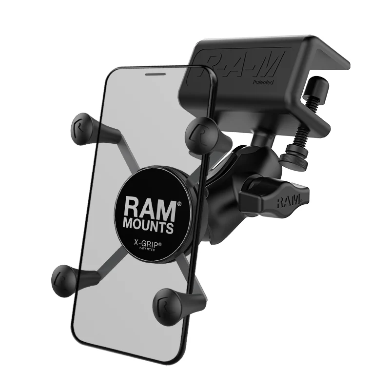 RAMĀ® X-GripĀ® Phone Mount with Glare Shield Clamp Base