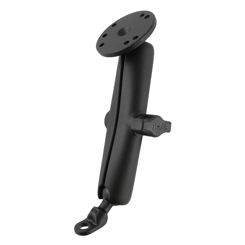 RAM® 9mm Angled Bolt Head Adapter Mount with Round Plate - Long