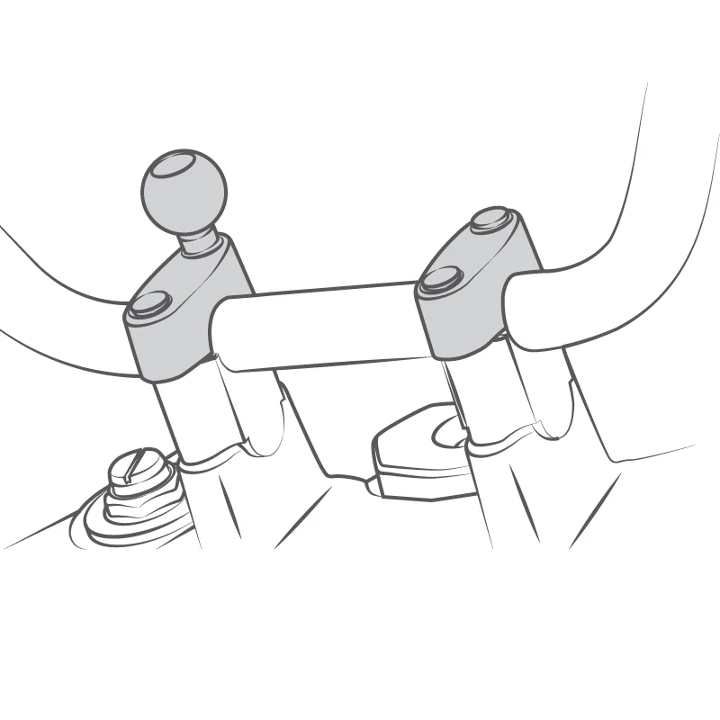 RAM® Handlebar Clamp Mount with M8 Bolts and Round Plate - Short - Image 2