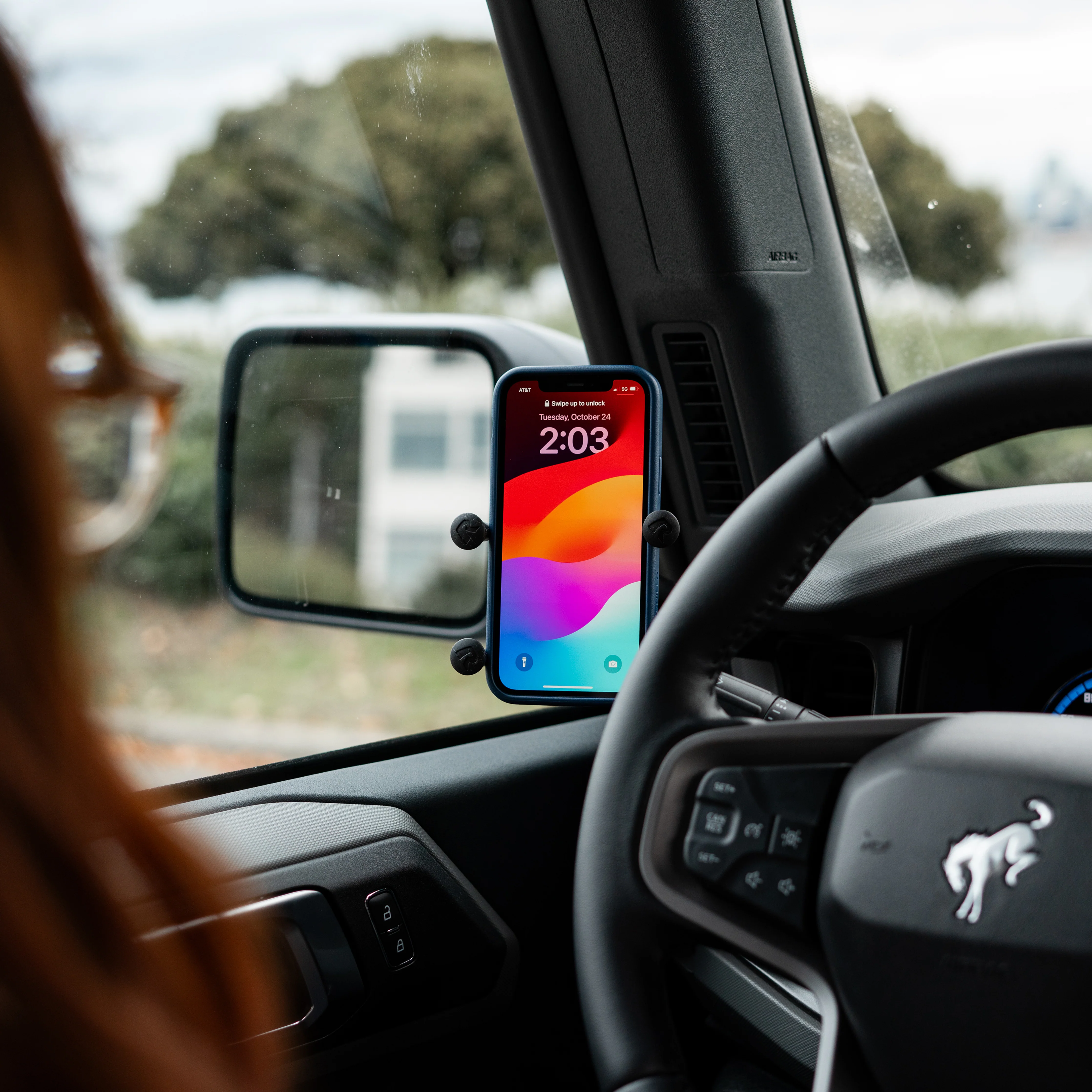 RAM® X-Grip® Phone Mount with Grab Handle & A-Pillar M6 Bolt Base - Image 3
