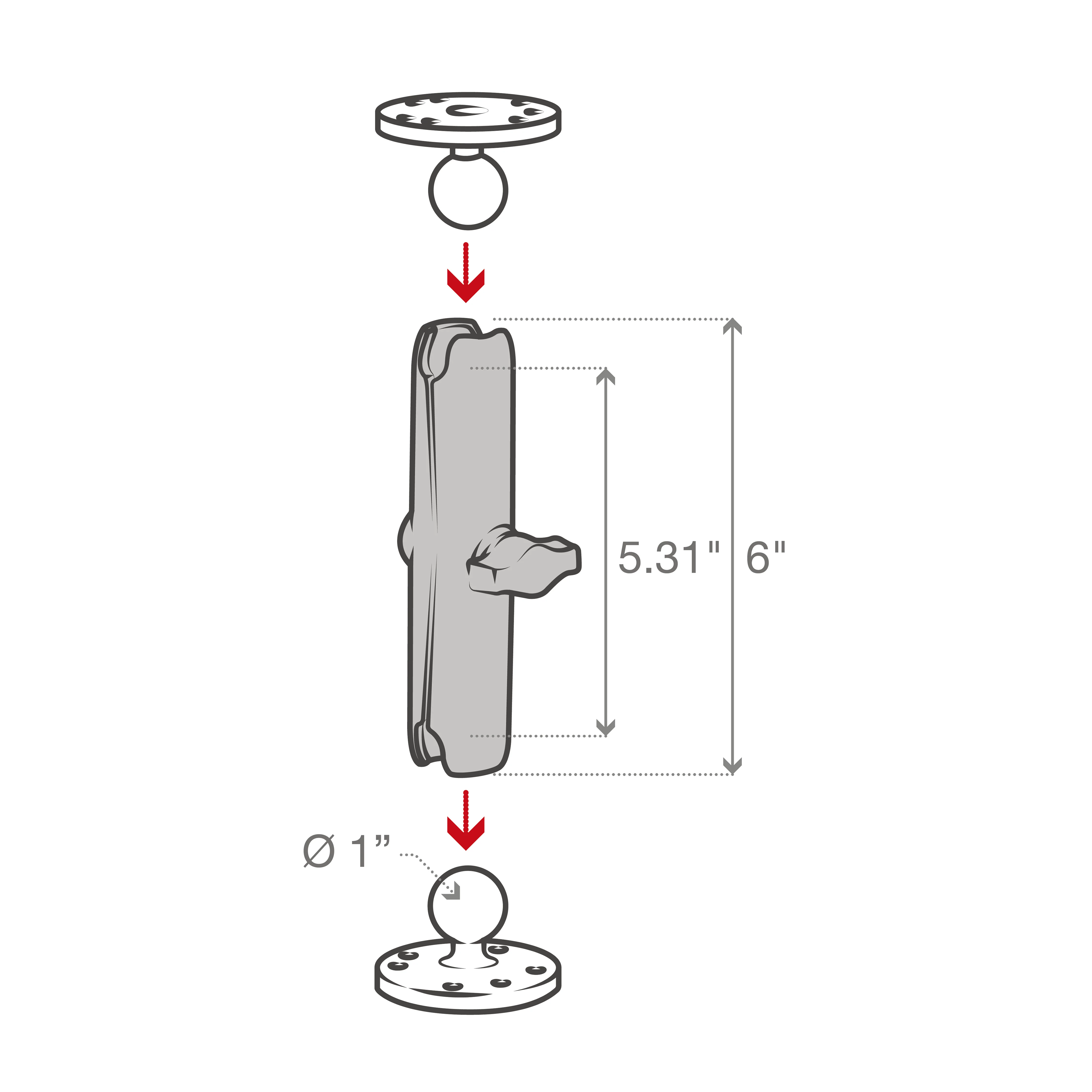 RAMĀ® Double Socket Arm - B Size Long - Image 4