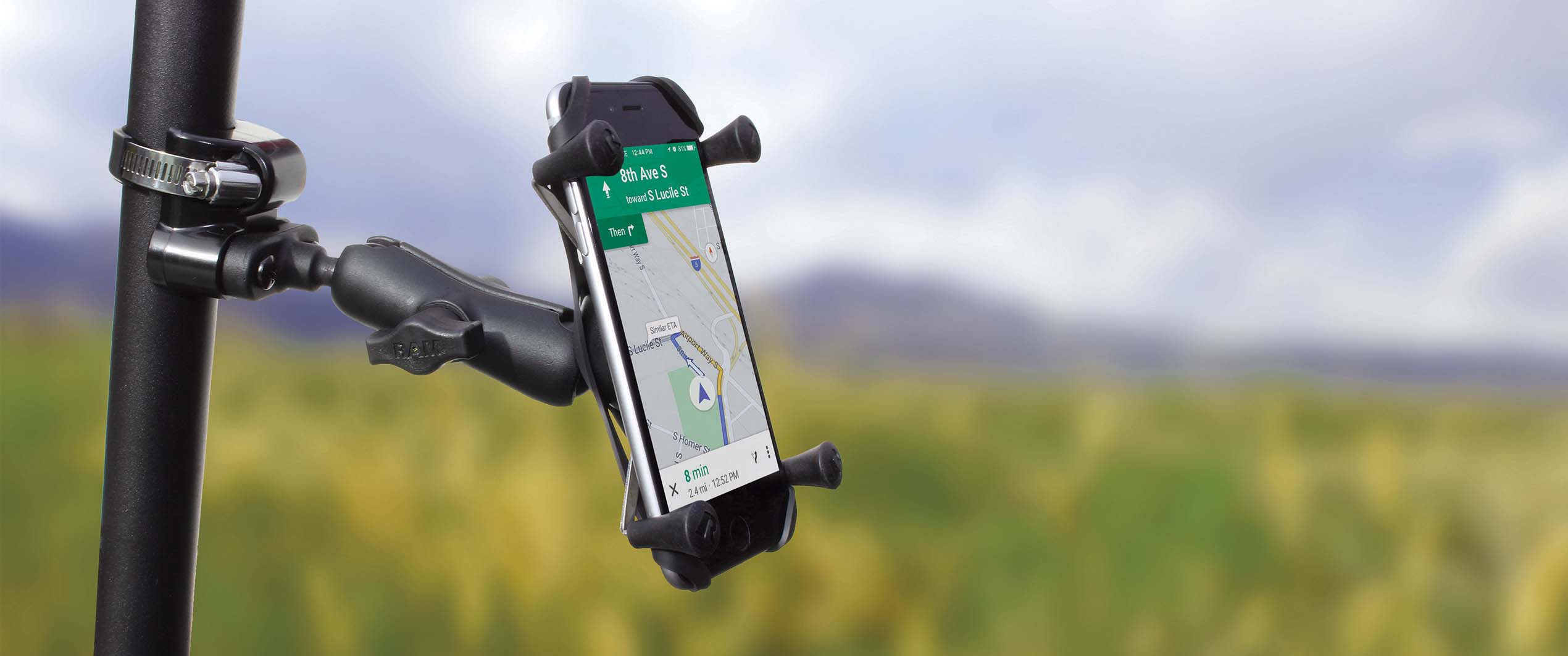 RAM® X-Grip® Large Phone Mount with ATV/UTV Rail Base - Image 3