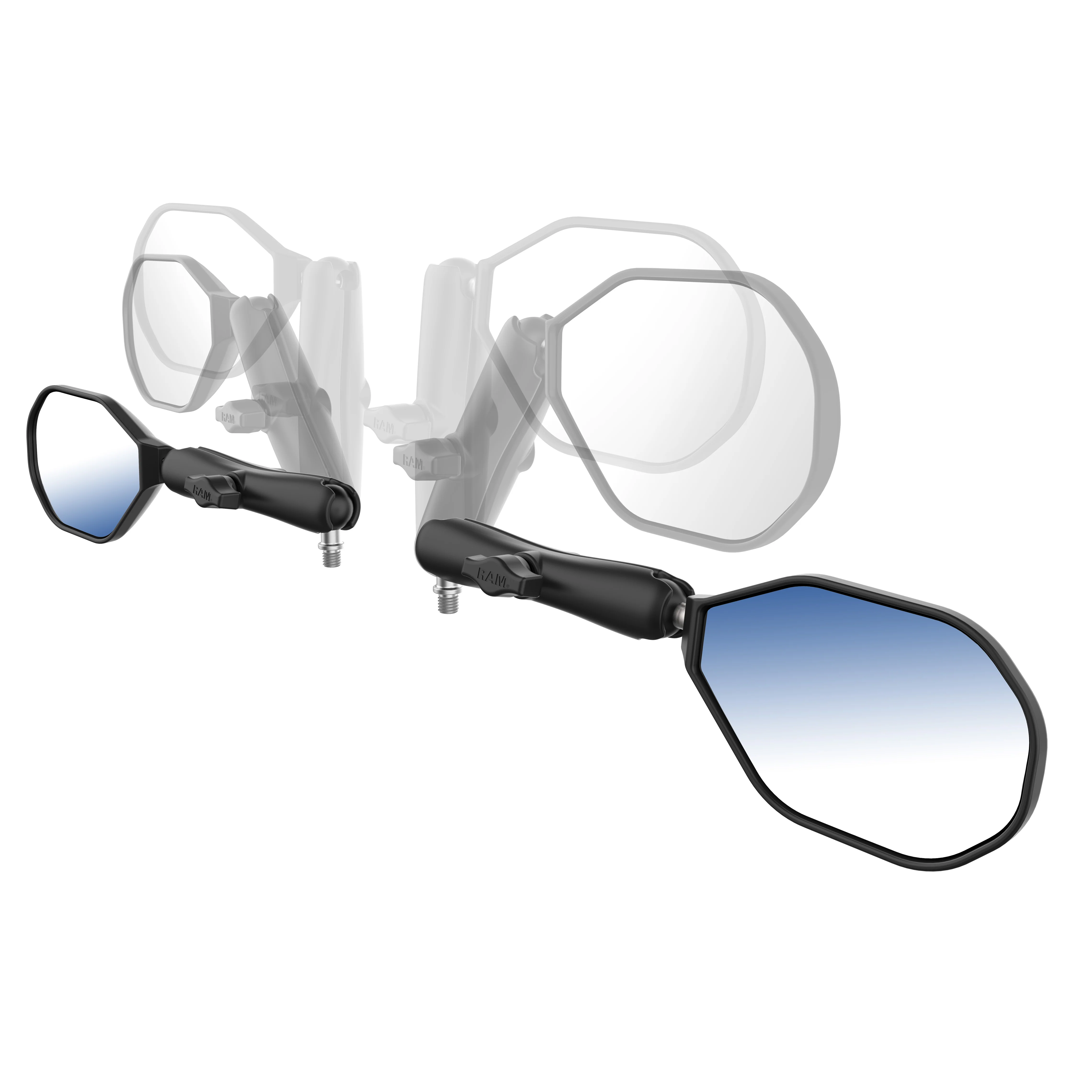 RAM® Tough-Mirror™ Kit with M10-1.25 Bases - Long Arm - Image 4