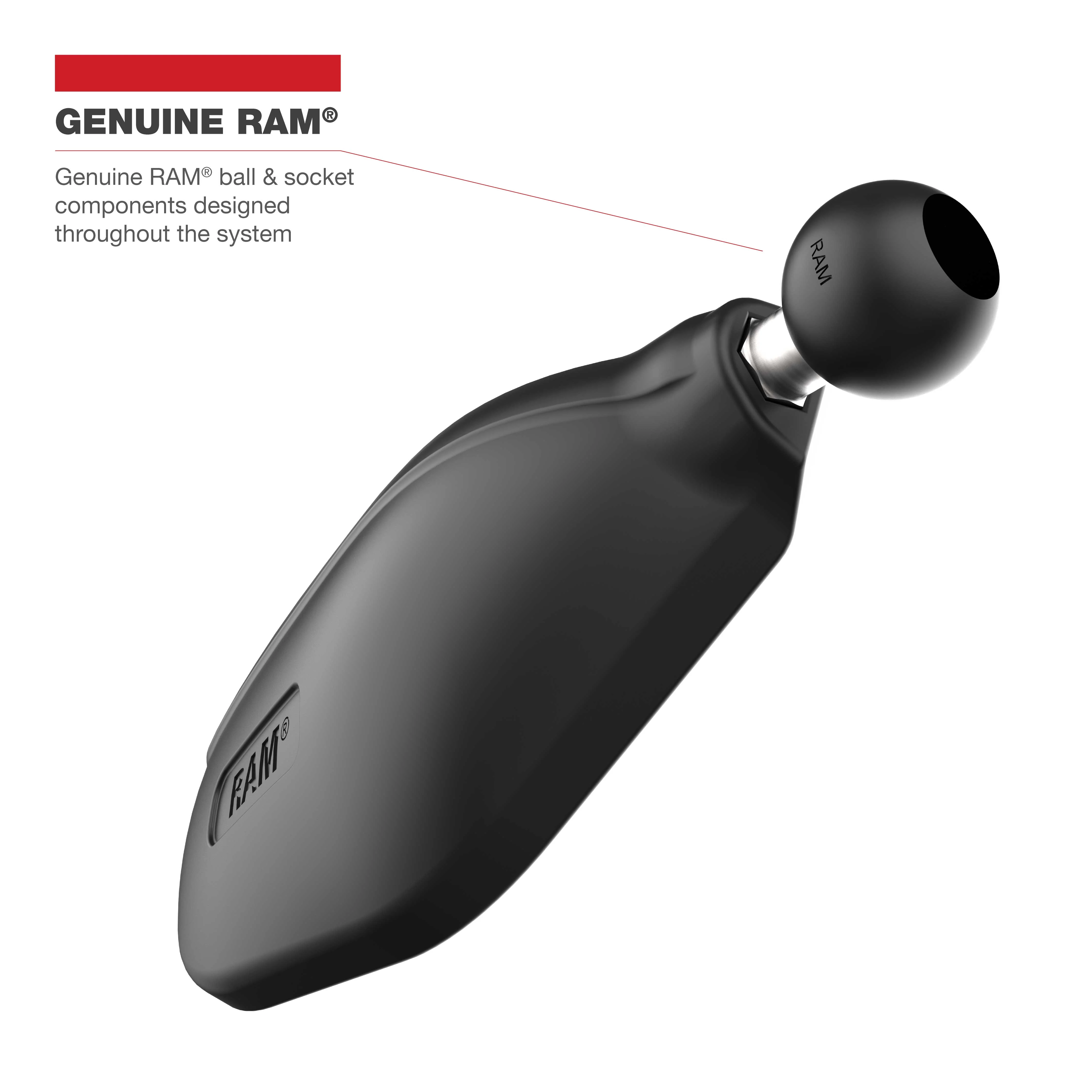 RAM® Tough-Mirror™ Kit with M10-1.25 Bases + M10-1.5 Adapters - Long Arm - Image 6