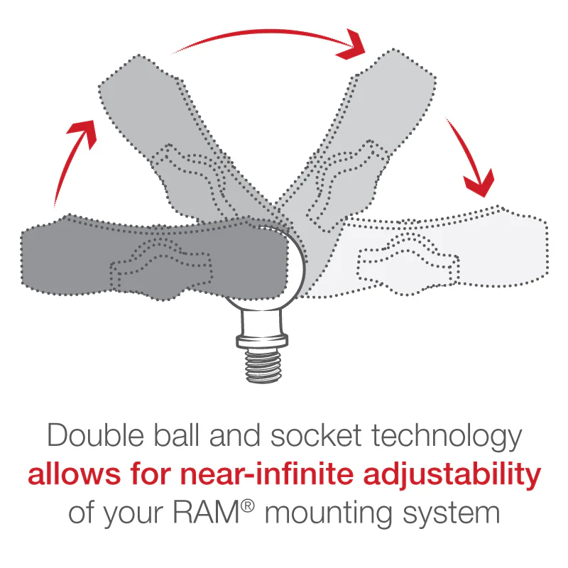 RAM® Ball Adapter with M10-1.25 Threaded Post - B Size - Image 3