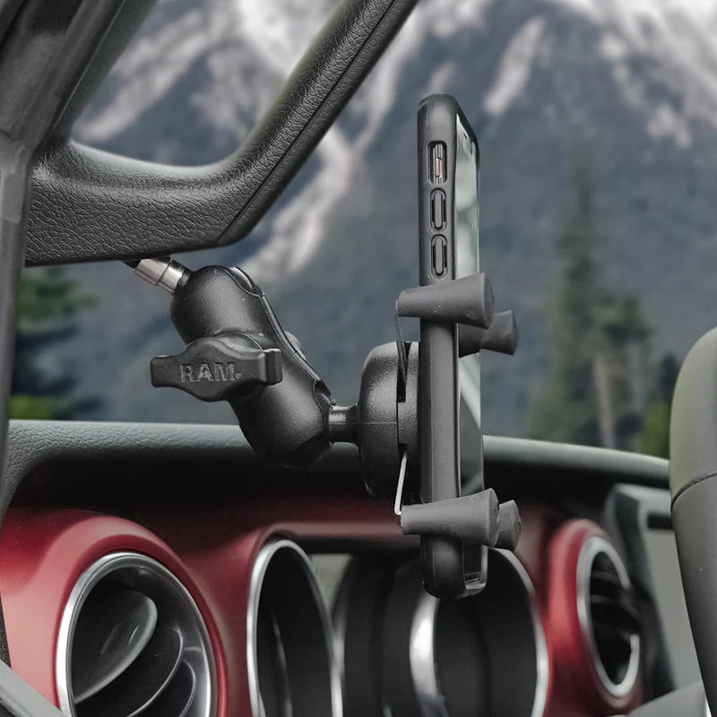 RAM® X-Grip® Phone Mount with Motorcycle Handlebar Clamp Base - Image 3