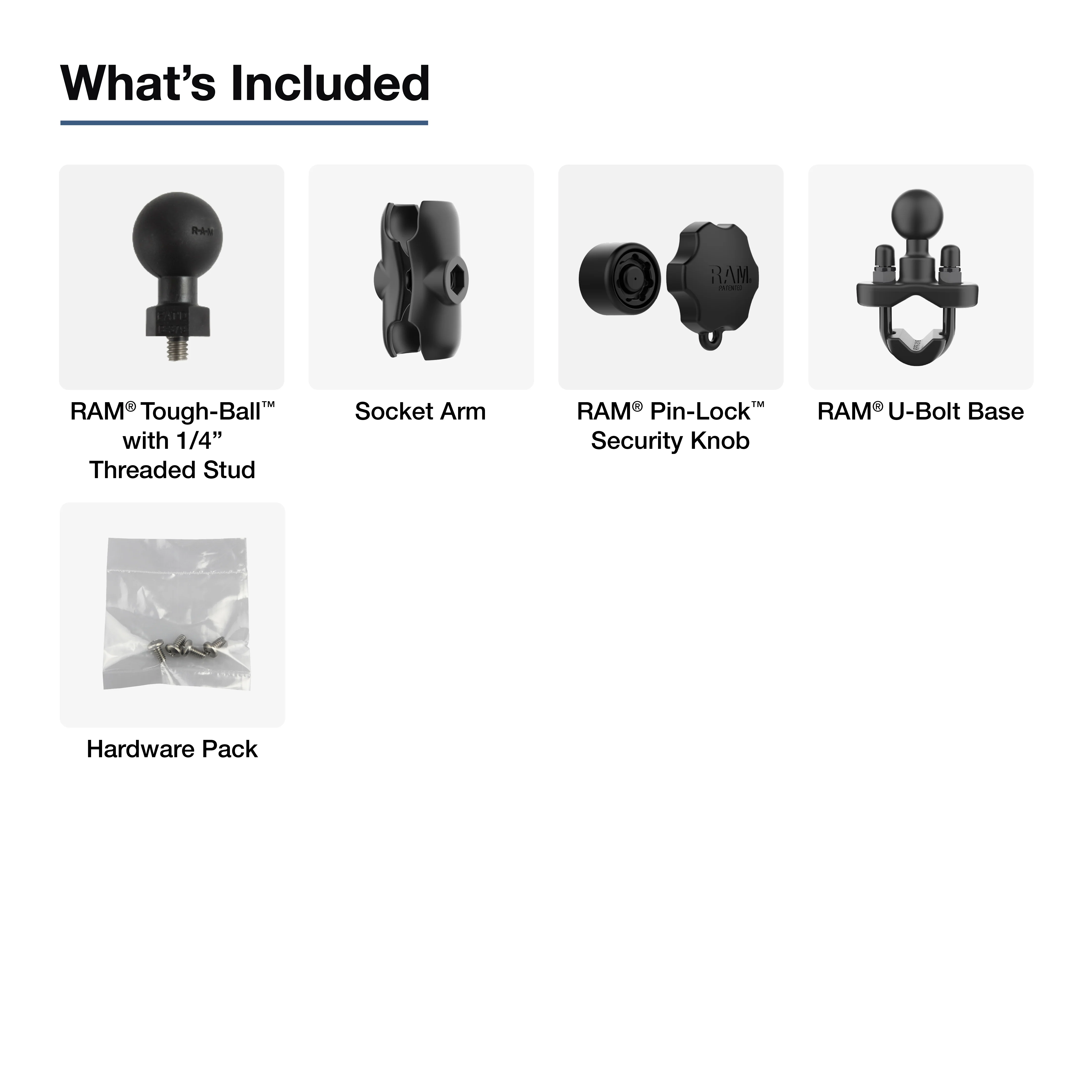 RAM® Rearview Mirror U-Bolt Mount for Motive AI Dashcam Plus - Image 3