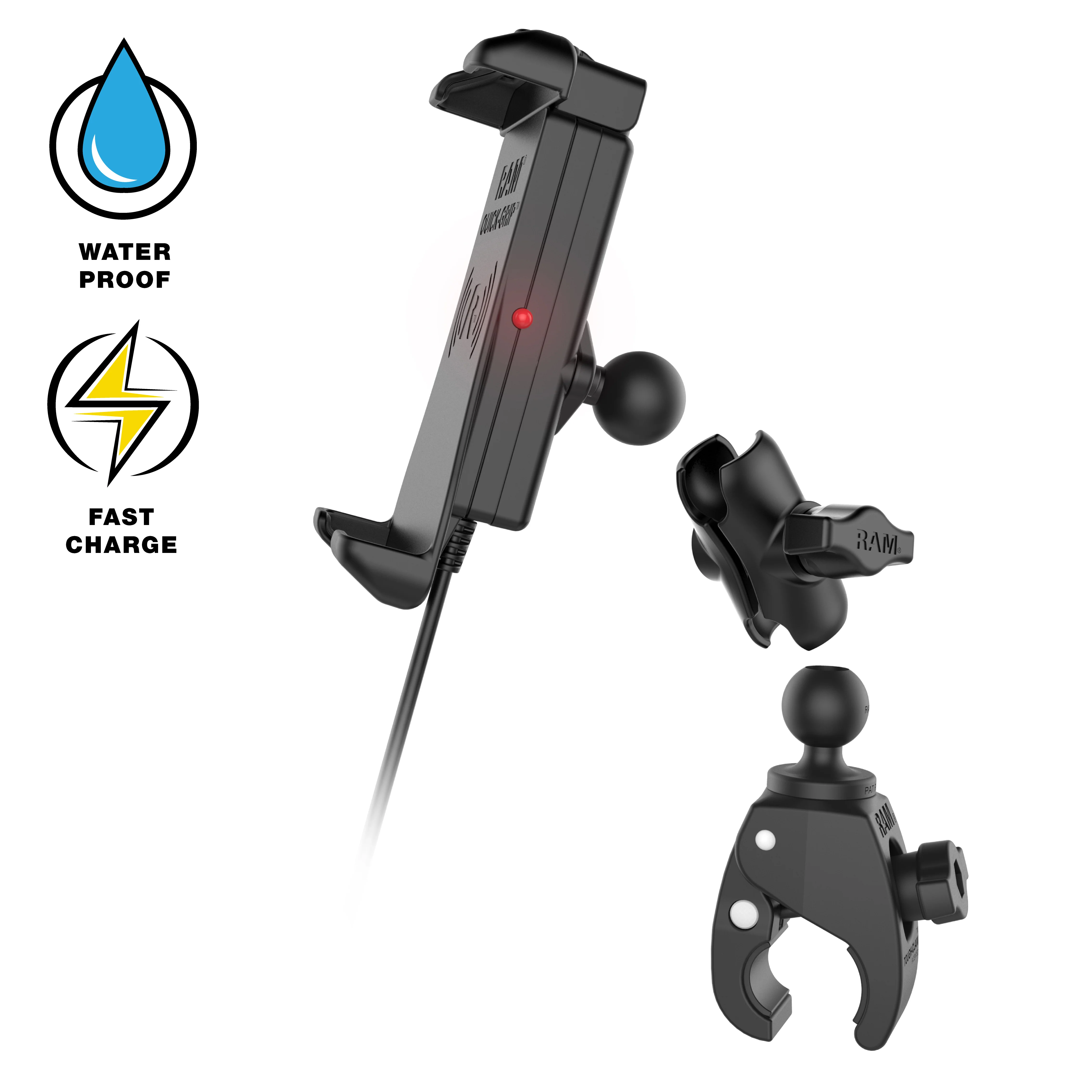 RAM® Quick-Grip™ 15W Waterproof Wireless Charging Mount with Tough-Claw™ - Image 3