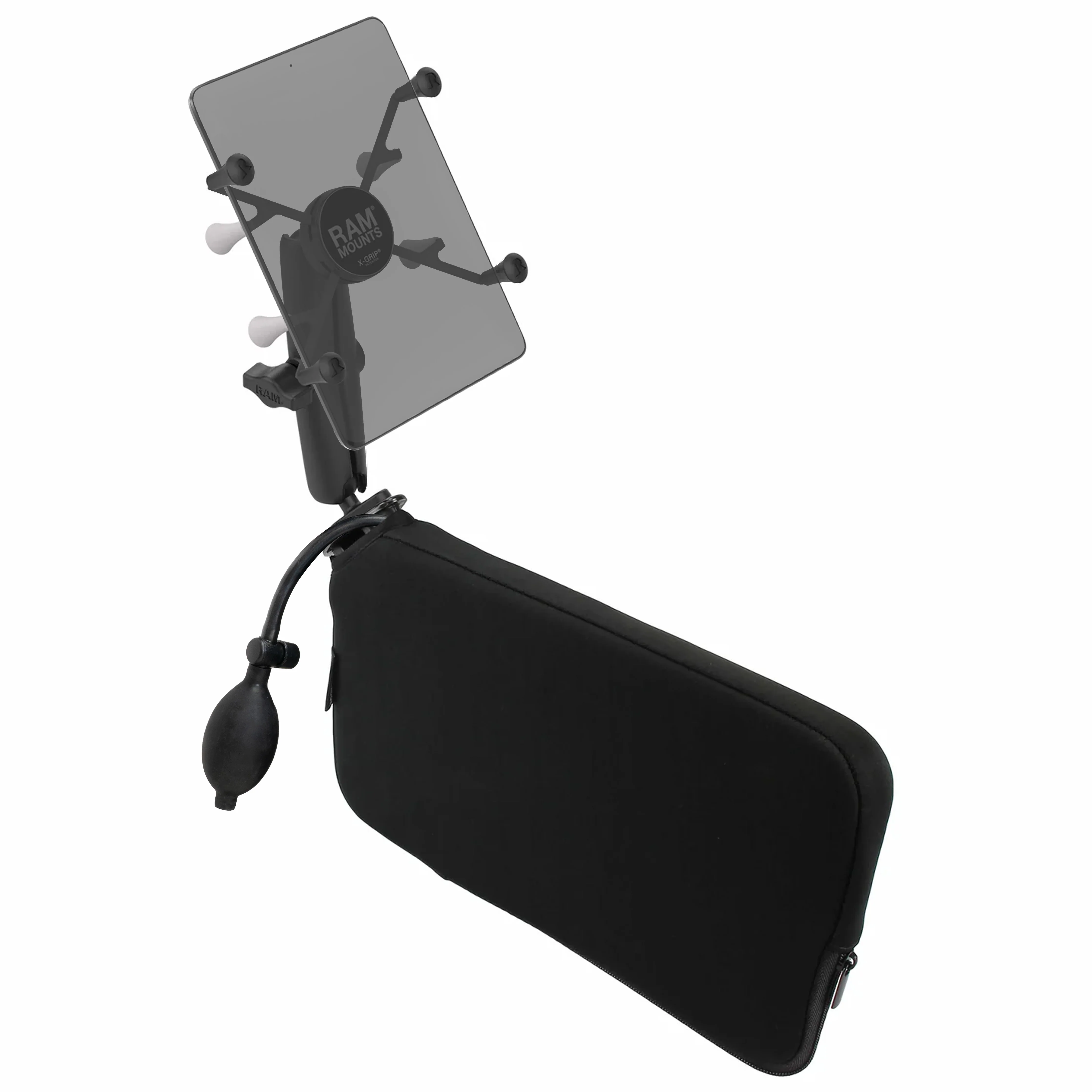 RAM® X-Grip® with RAM® Tough-Wedge⢠& Pump for 7"-8" Tablets - Long Arm