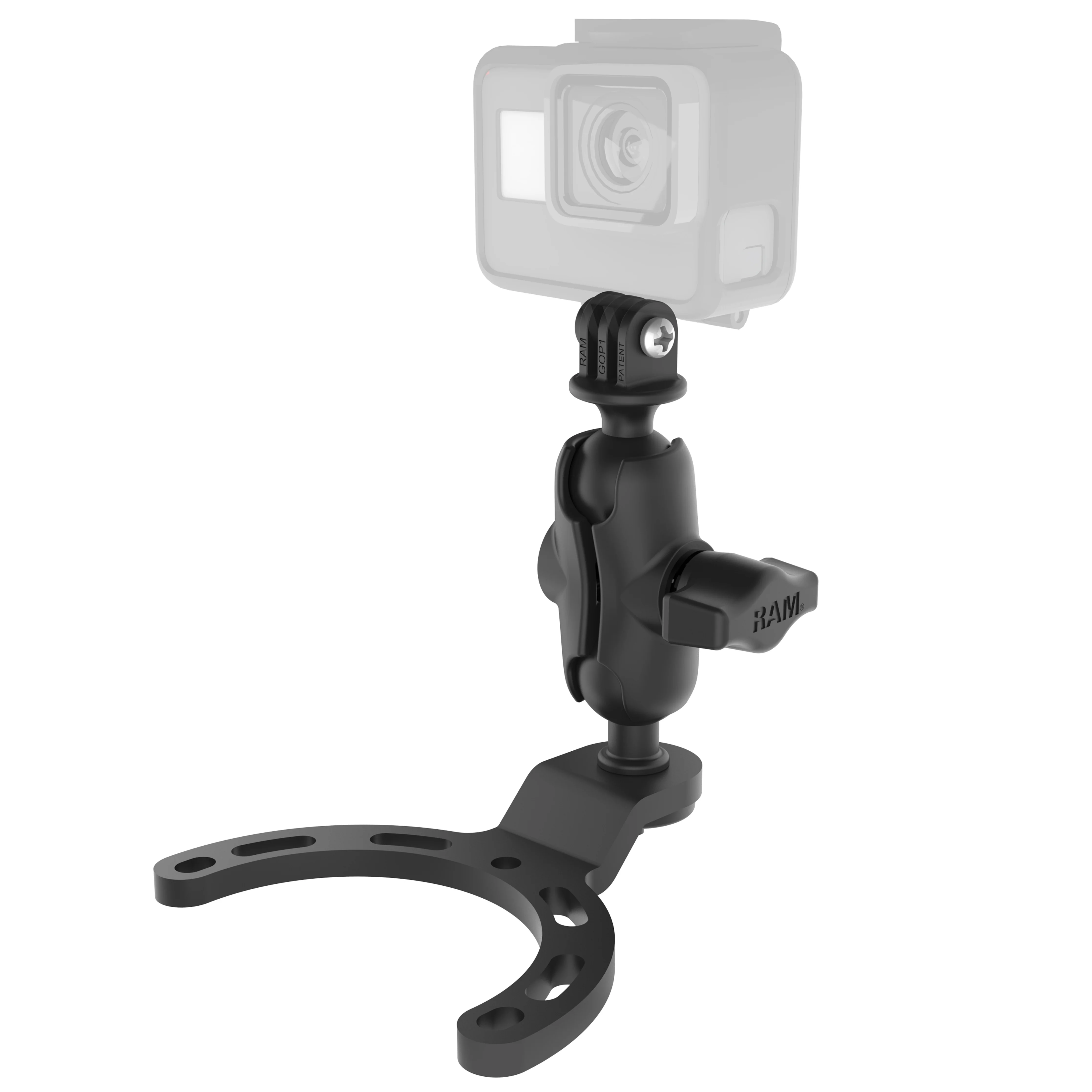 RAMĀ® Small Gas Tank Mount with Universal Action Camera Adapter