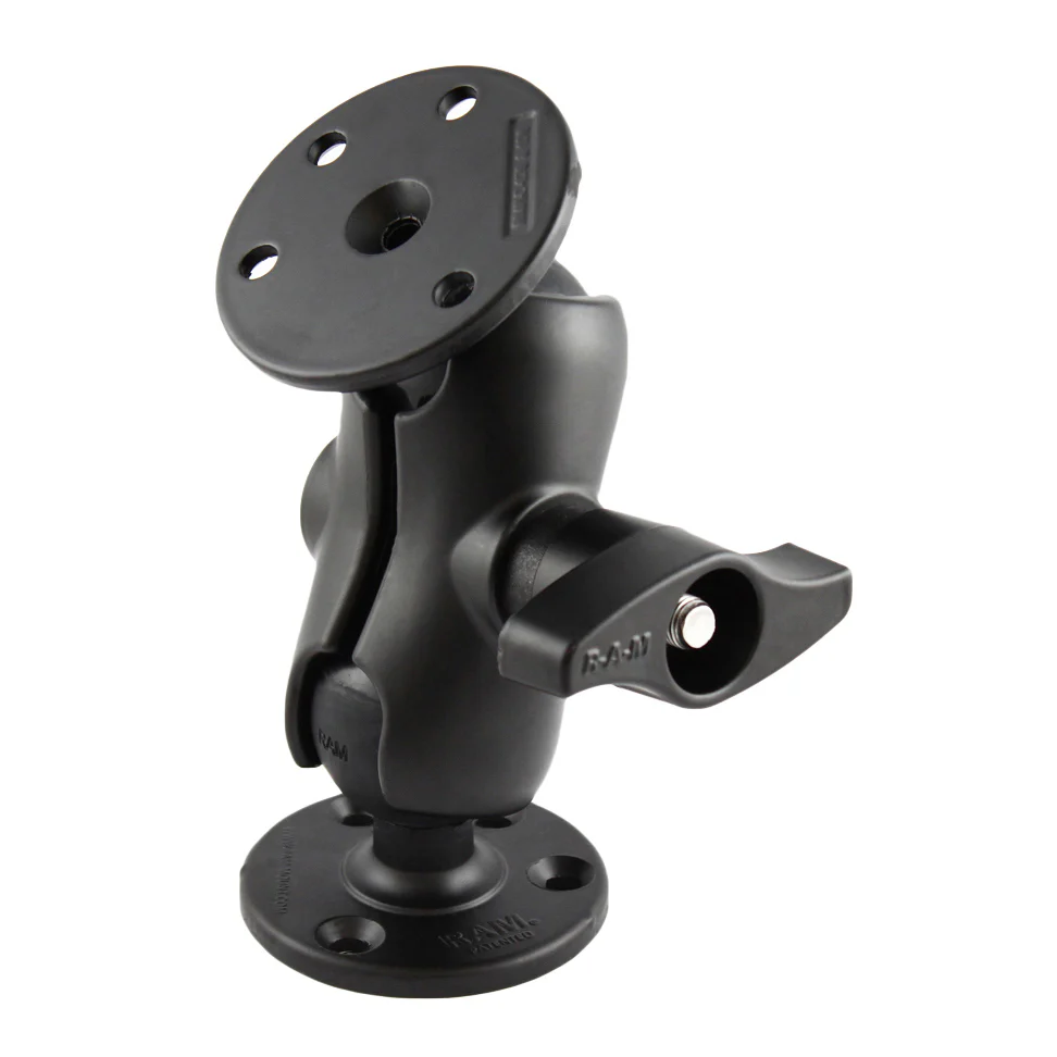 RAM® Double Ball Mount with Two Large Round Plates - D Size Short
