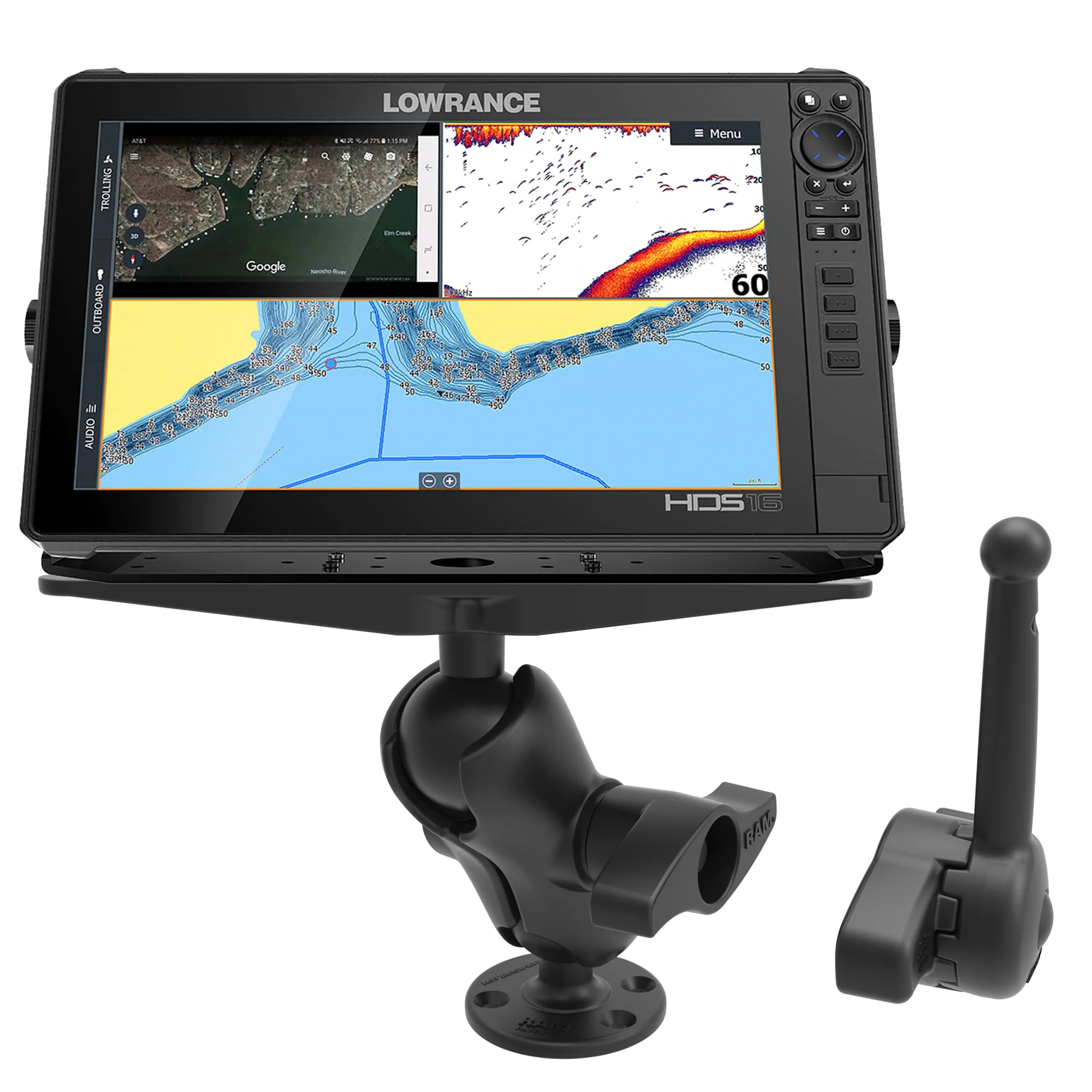 RAMĀ® Large Marine Electronics Mount with RAMĀ® Hi-Torq Wrench - Short