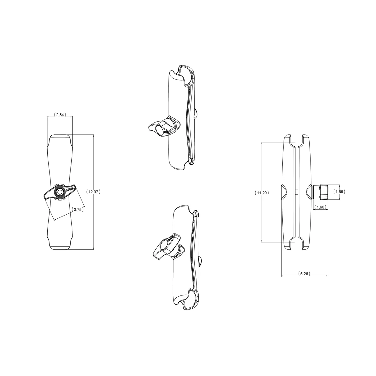 RAM® Double Socket Arm - D Size Long - Image 2