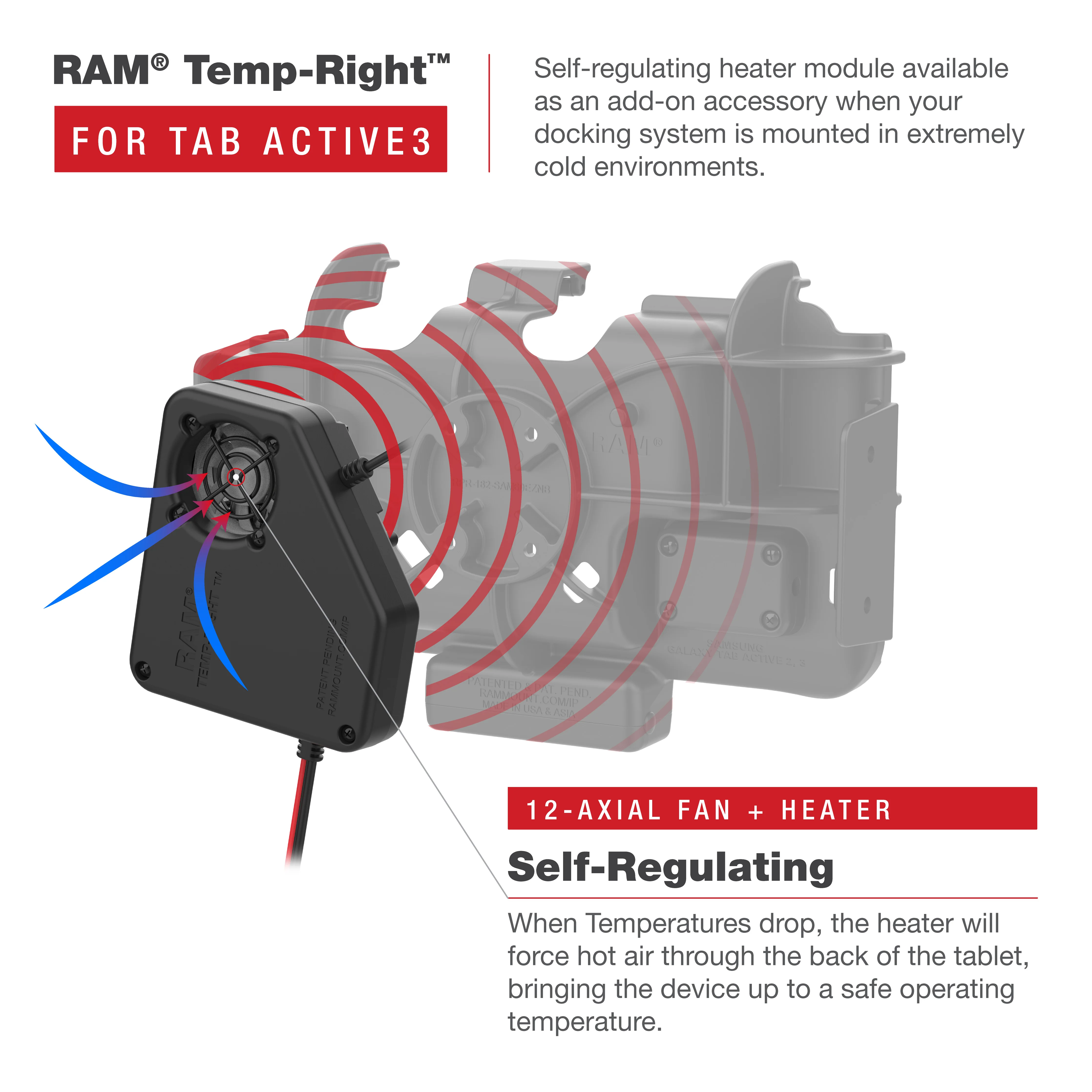 RAM® Temp-Right™ Dock Heating Module for Samsung Tab Active5 & 3 - Image 4