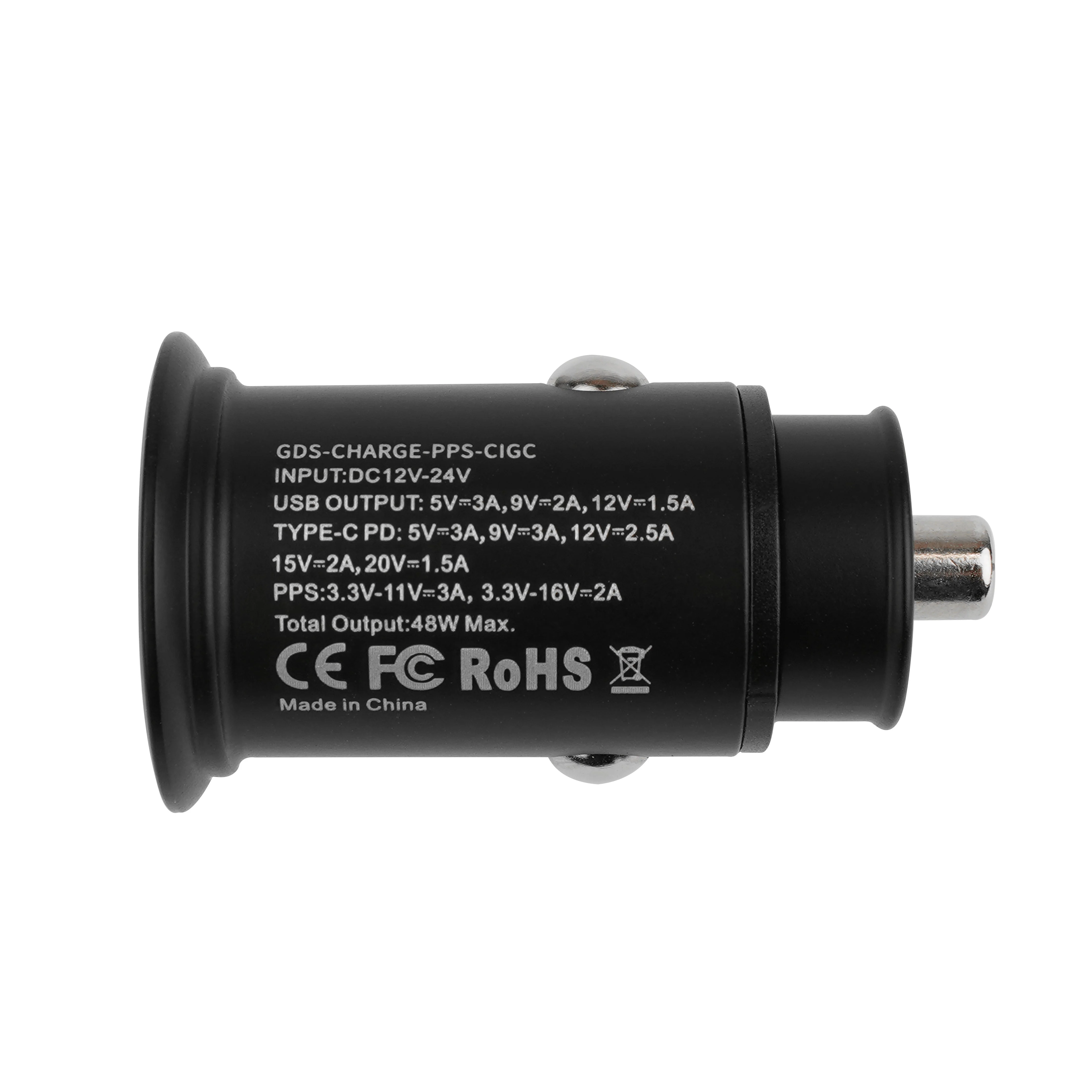 GDS® Type-C and Type A 2-Port Cigarette Charger - Image 3