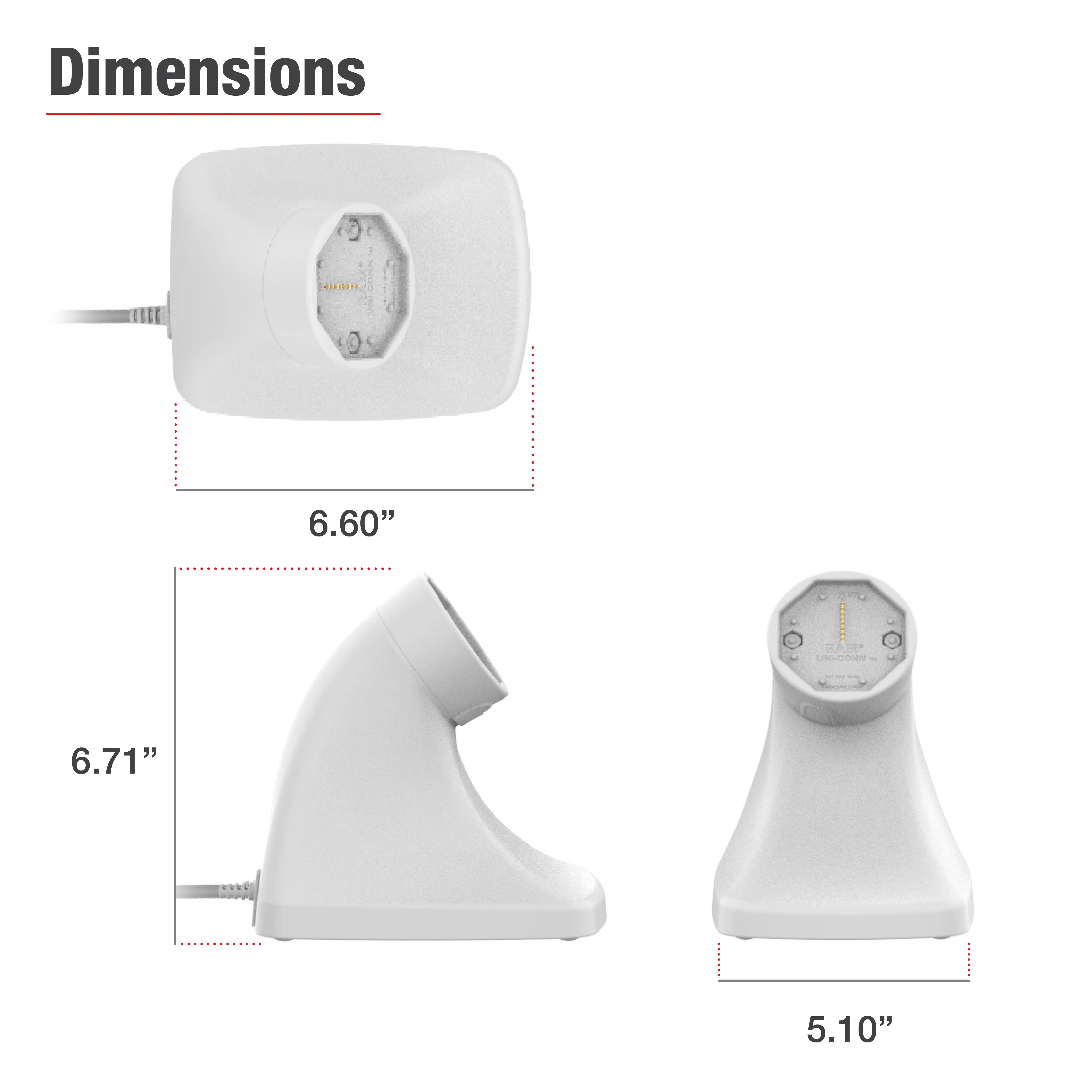 GDS® Uni-Conn™ Powered Kiosk Dock with USB-C - Gray - Image 4