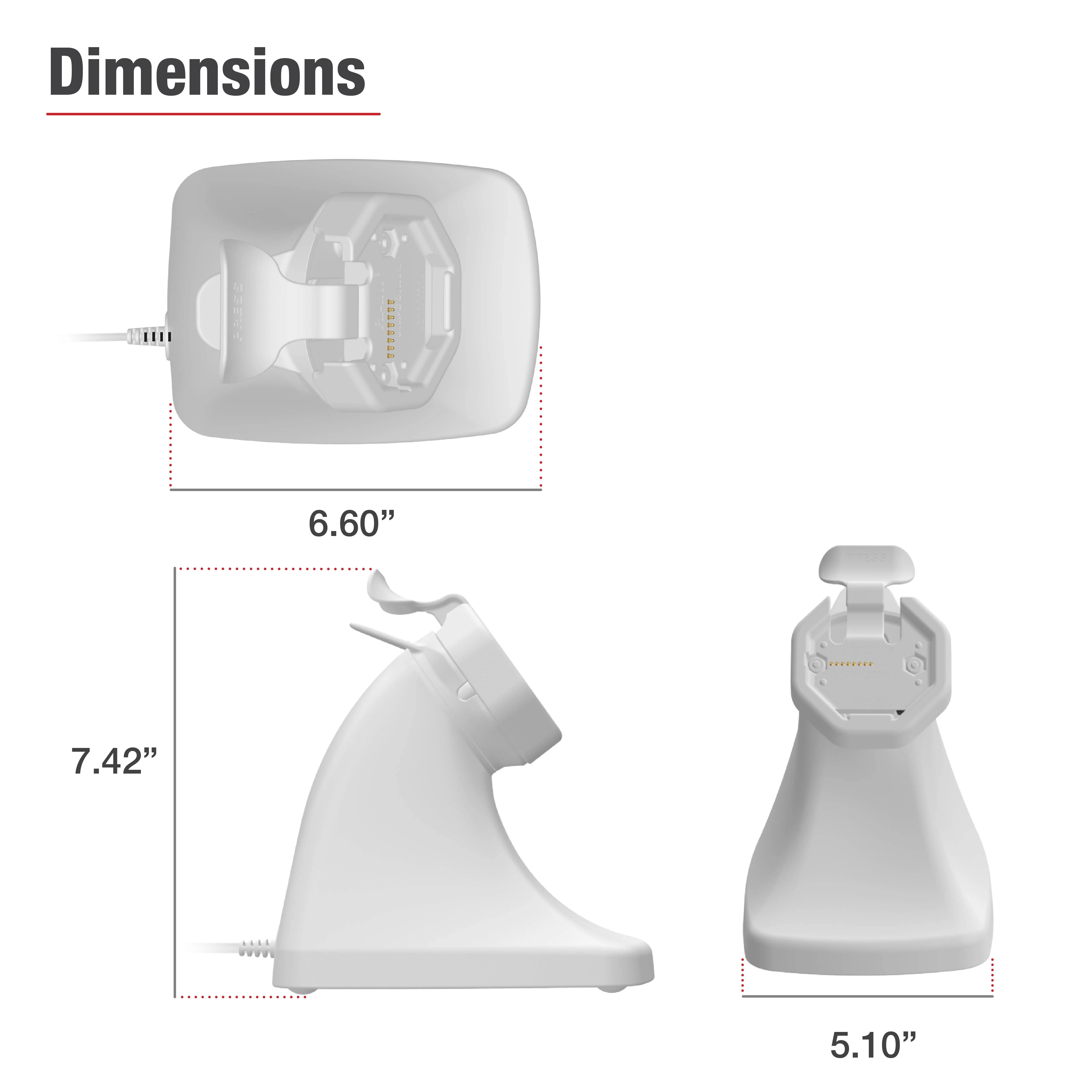 GDS® Uni-Conn™ Powered Snap-In Kiosk Dock with PoE - Gray - Image 4