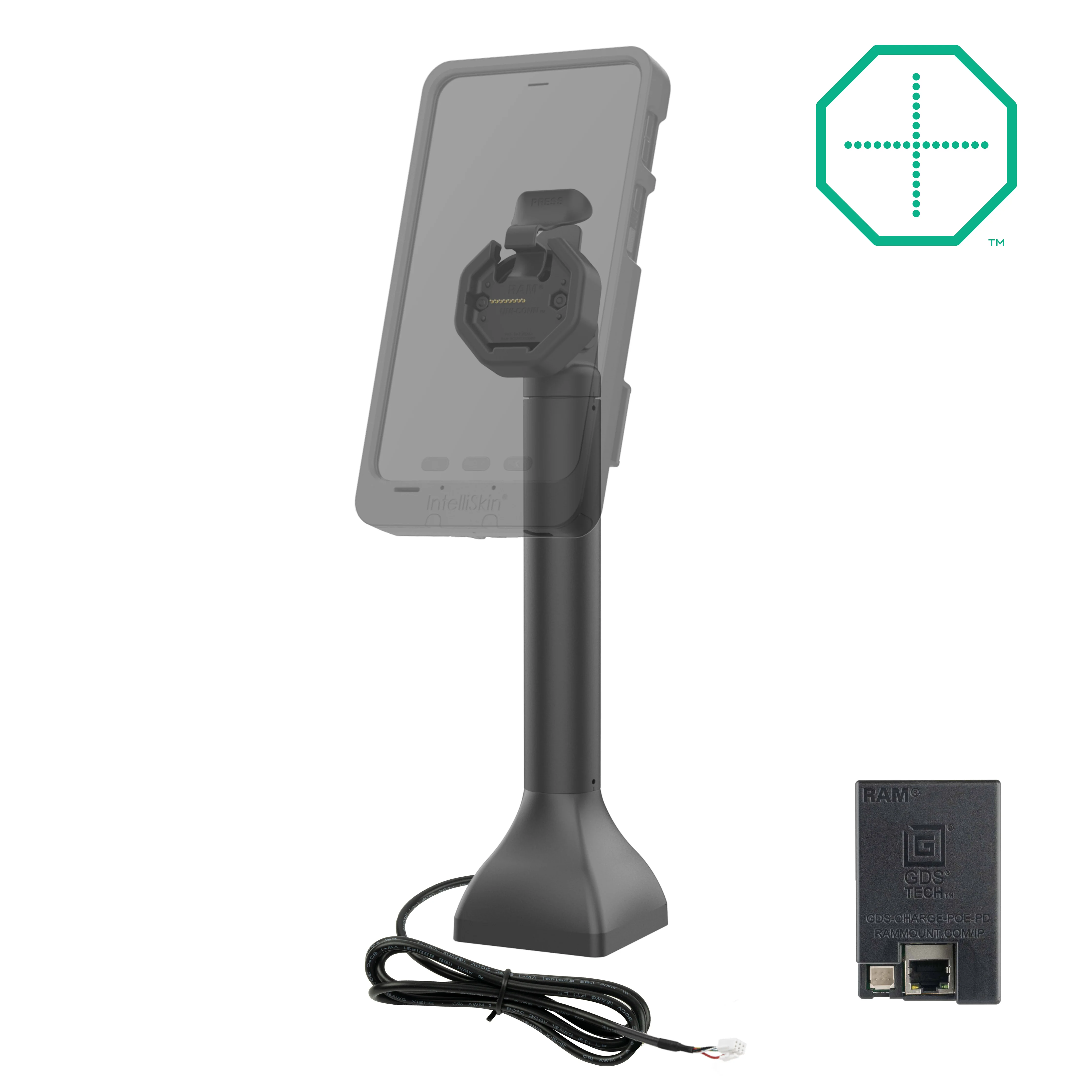 GDS® Uni-Conn⢠Powered 14" Pedestal Dock with PoE - Image 2