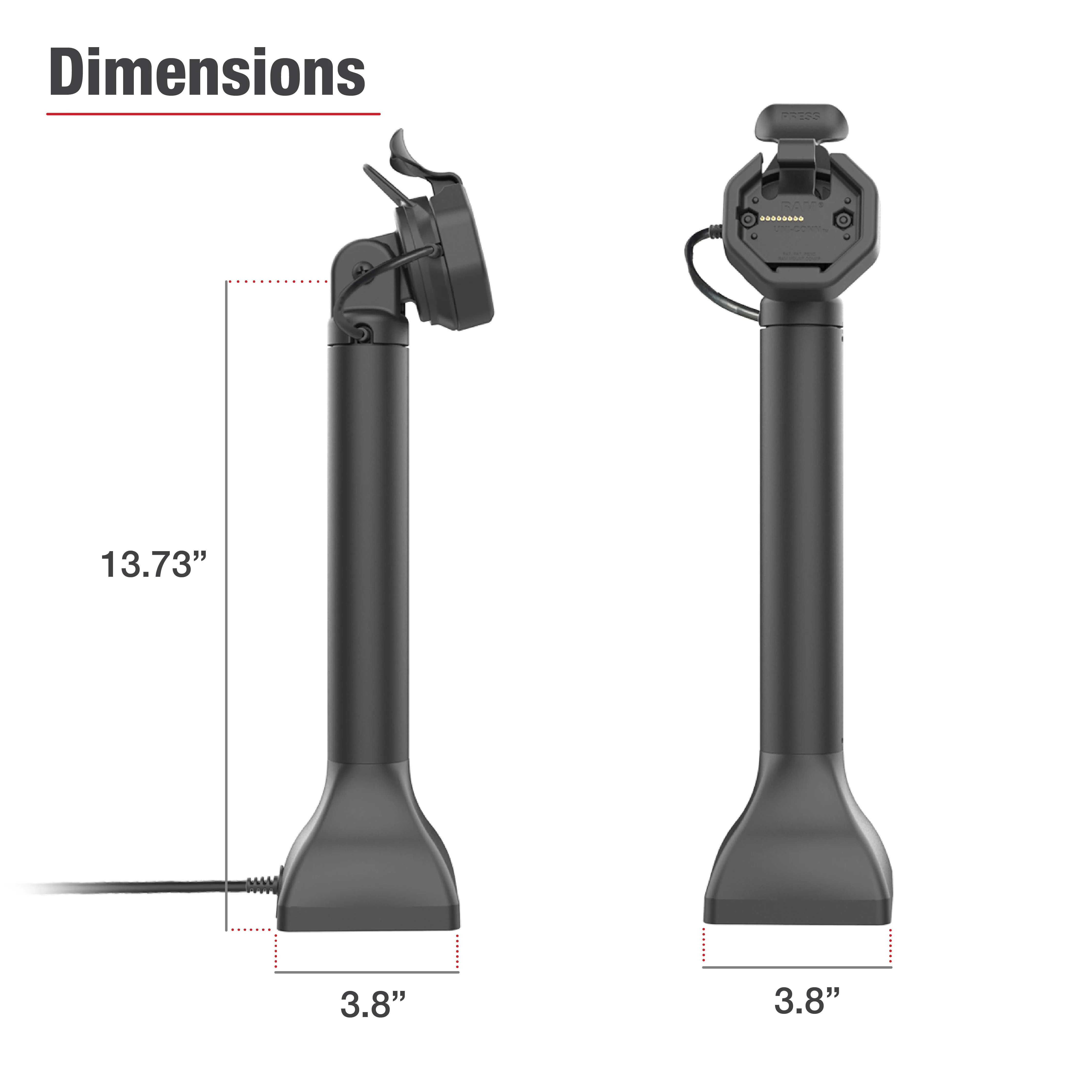 GDS® Uni-Conn⢠Powered 14" Pedestal Dock with PoE - Image 5