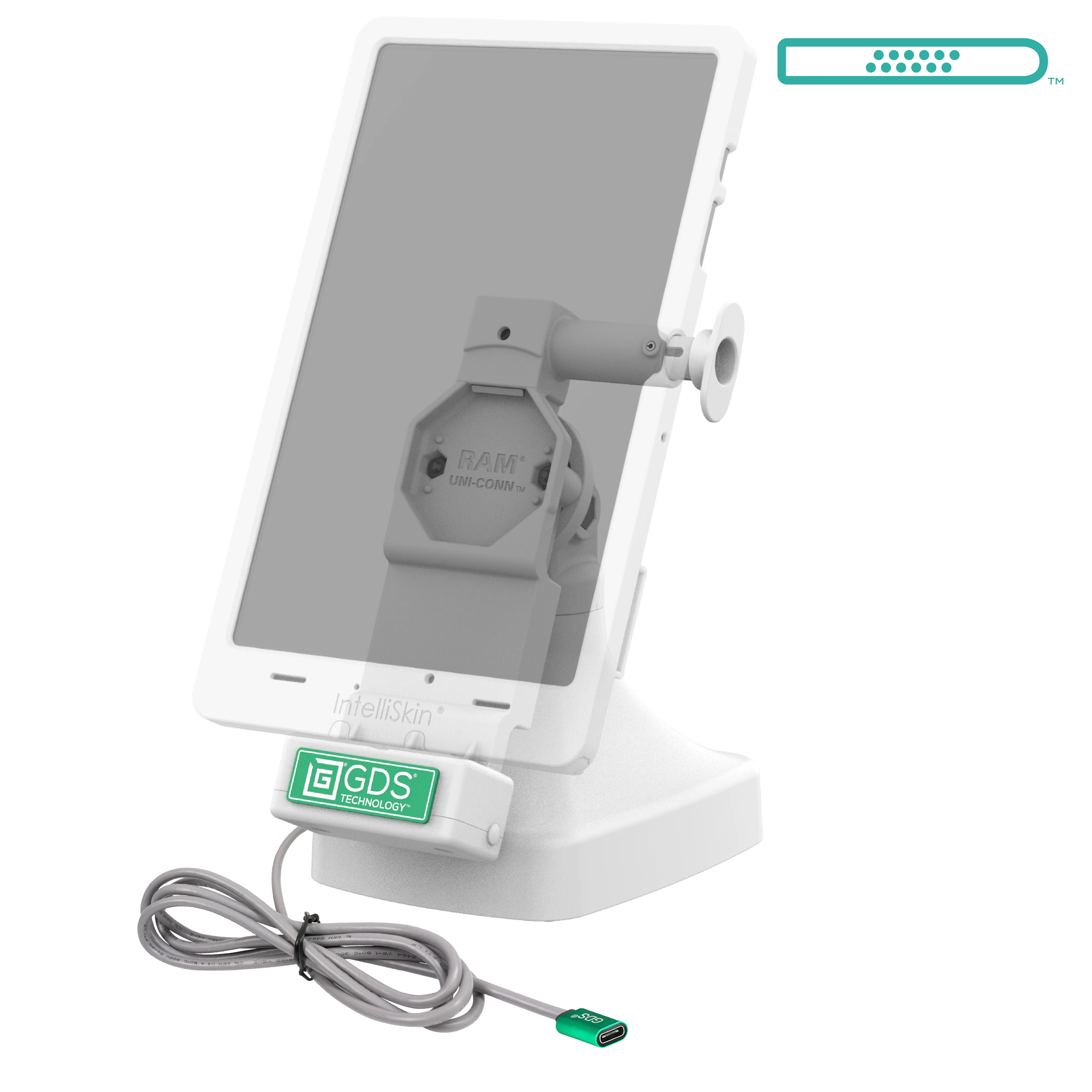 GDS® Uni-Conn⢠Tilt & Swivel Dock with USB-C - Gray - Image 2