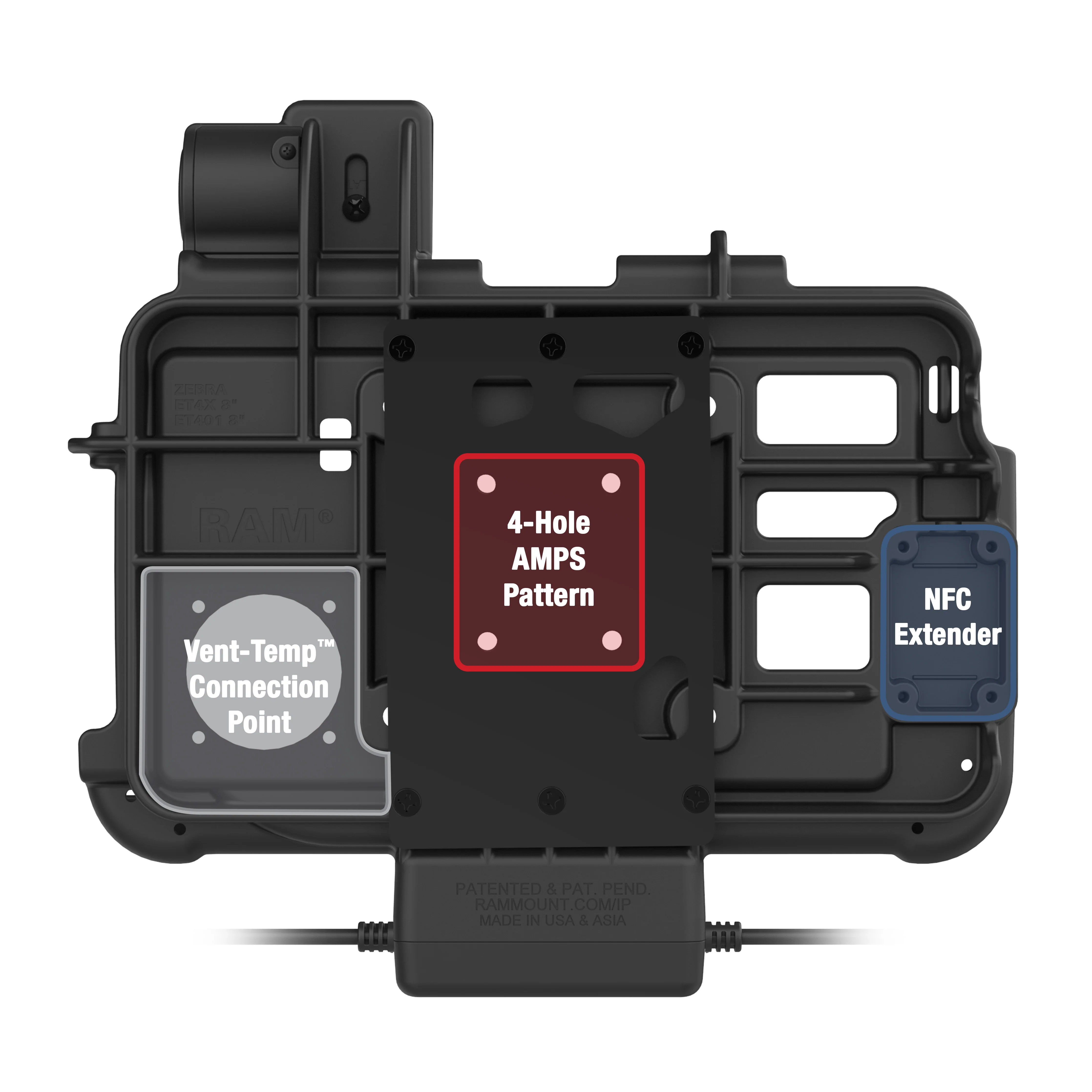 GDS® Thin-Dock™ + Data for Zebra ET401 & ET4x 8" with IntelliSkin® - Image 3