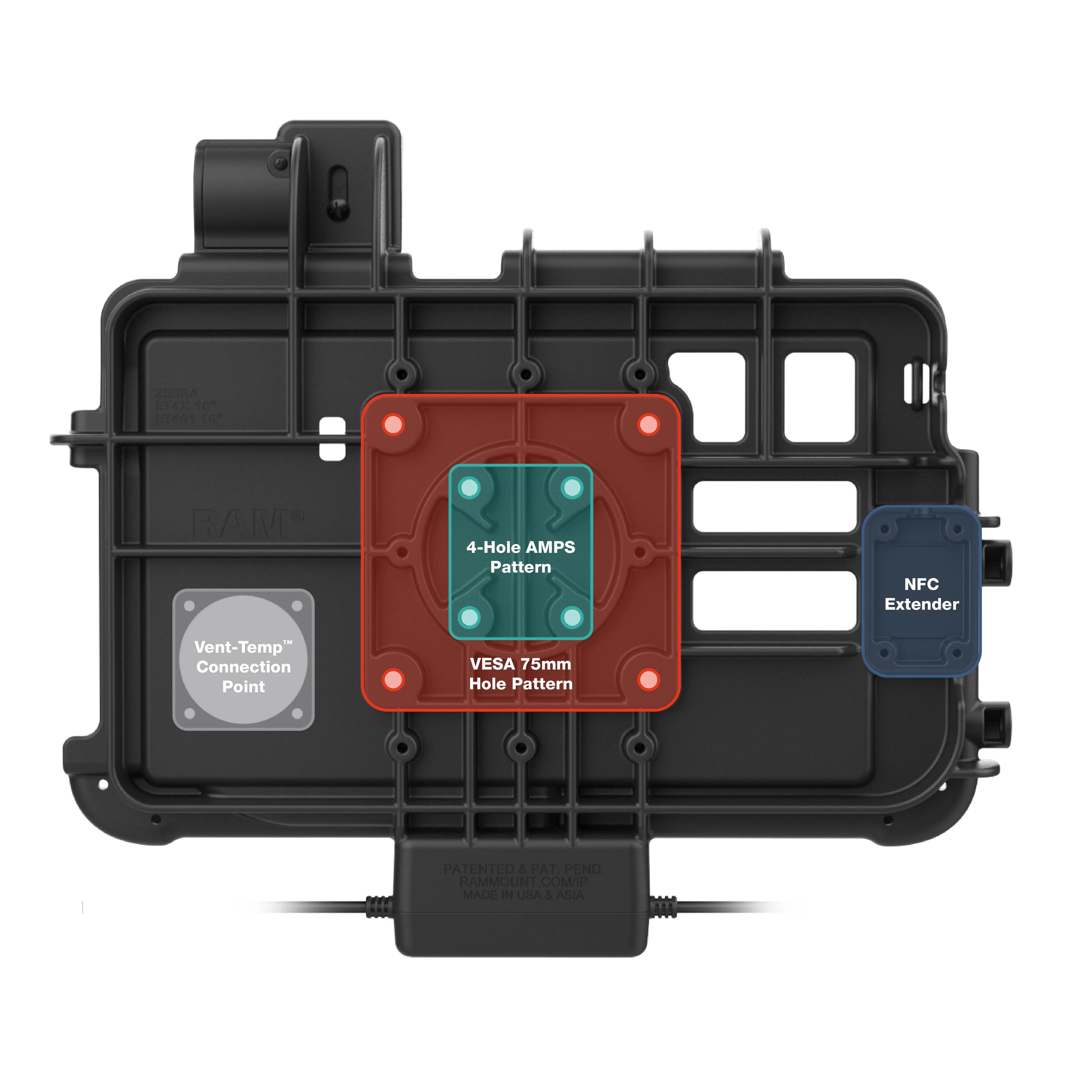 GDS® Thin-Dock™ + Data Dock for Zebra ET401 & ET4x 10" with IntelliSkin® - Image 3
