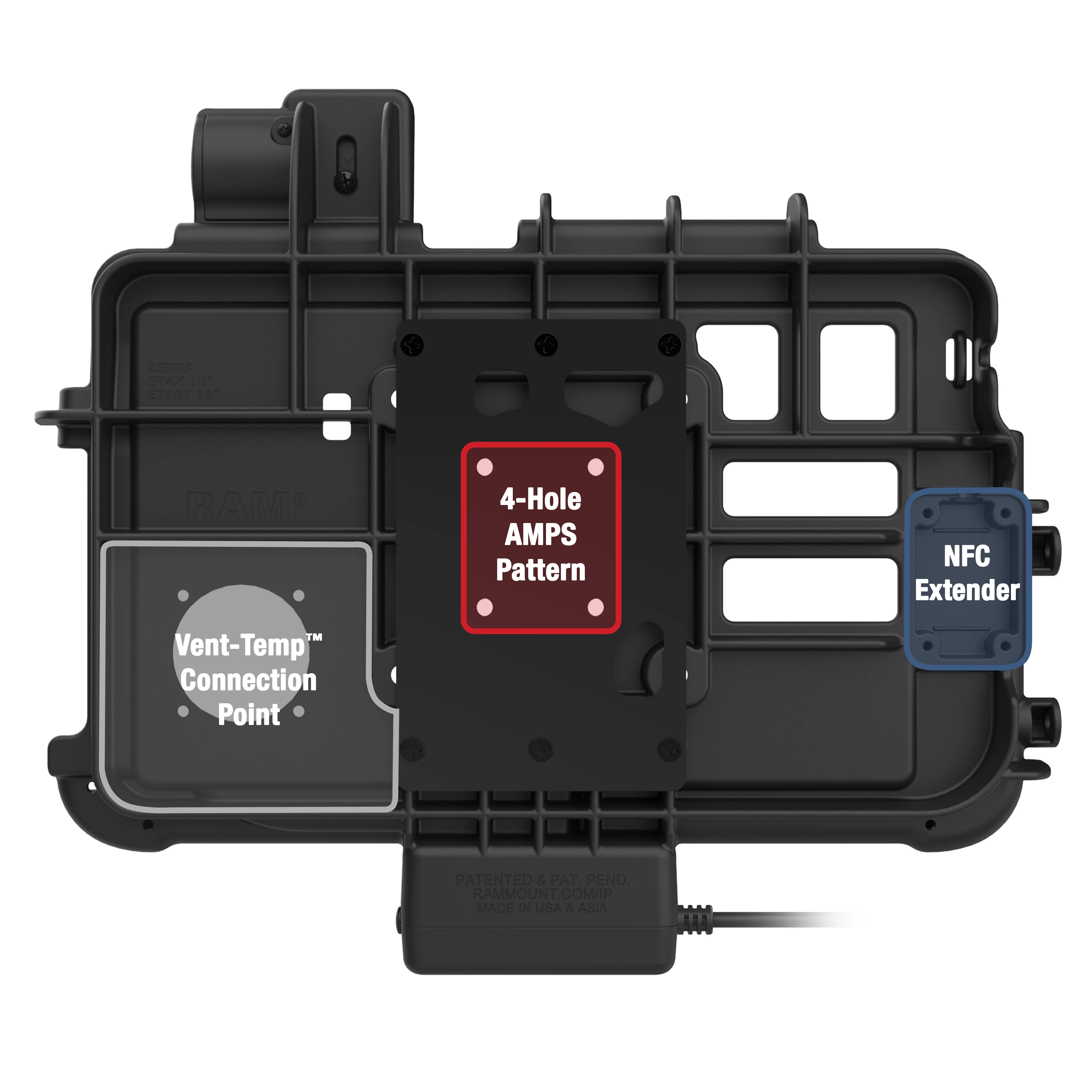 GDS® Thin-Dock™ for Zebra ET401 & ET4x 10" with IntelliSkin® - Image 3